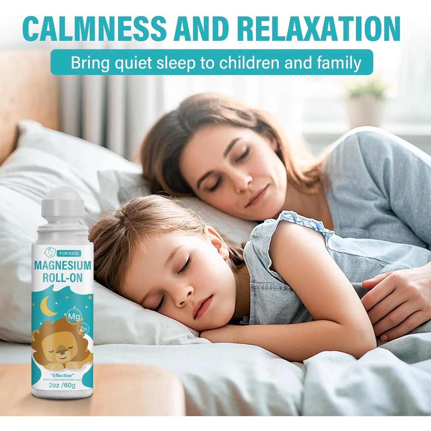 Magnesium Lotion for Kids, Roll on Magnesium Lotion for Sleep, Natural Kids Magnesium Lotion for Improving Children Bedtime & Supporting Relaxed Mood, 60 Ml