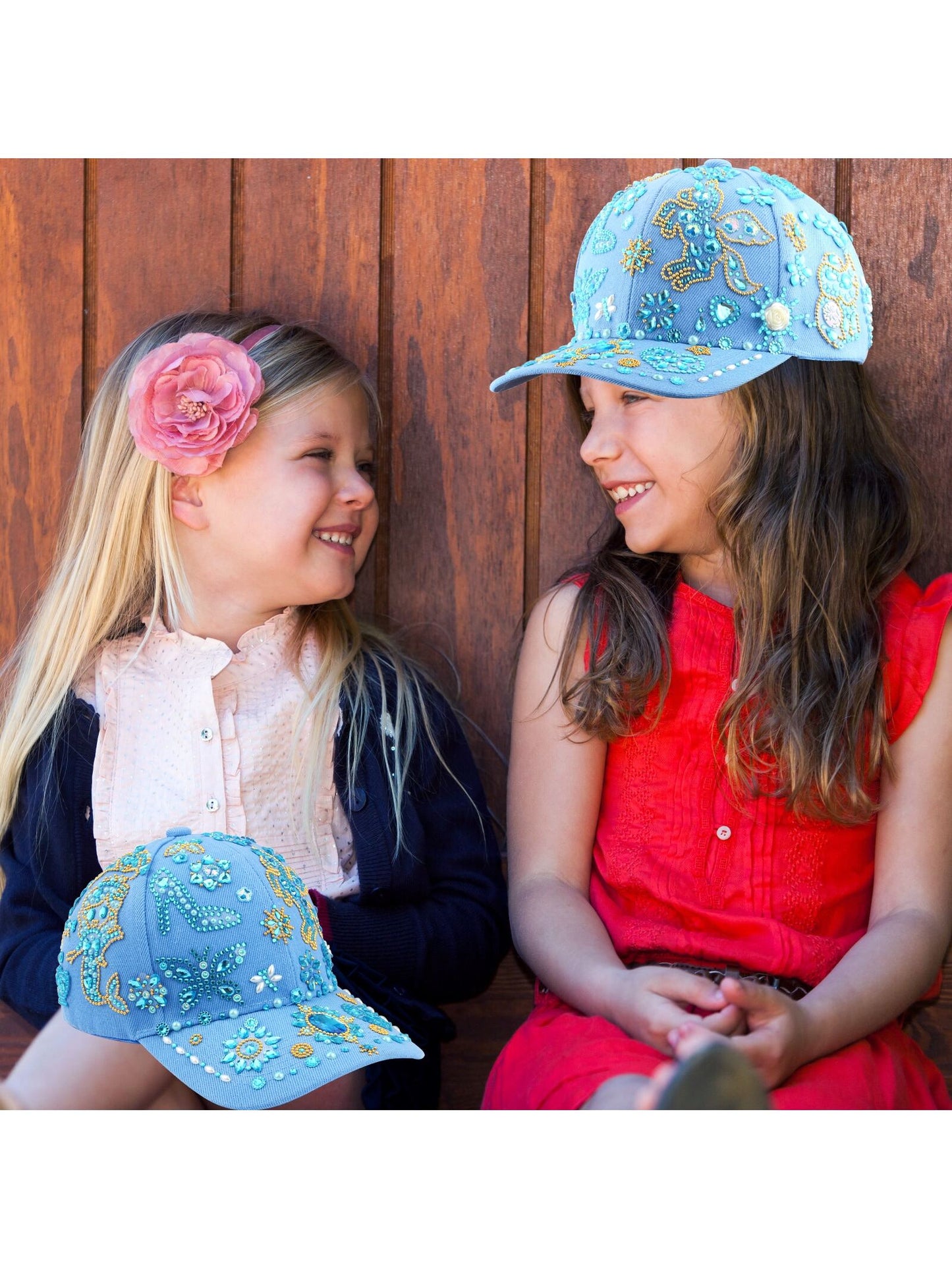Decorate Your Own Baseball Cap, Birthday Gifts for Girls 6-12 DIY Arts and Crafts Kits for Girls Ages 8-12 Blue Baseball Cap for Girls with 8 Sheets Gems Stickers