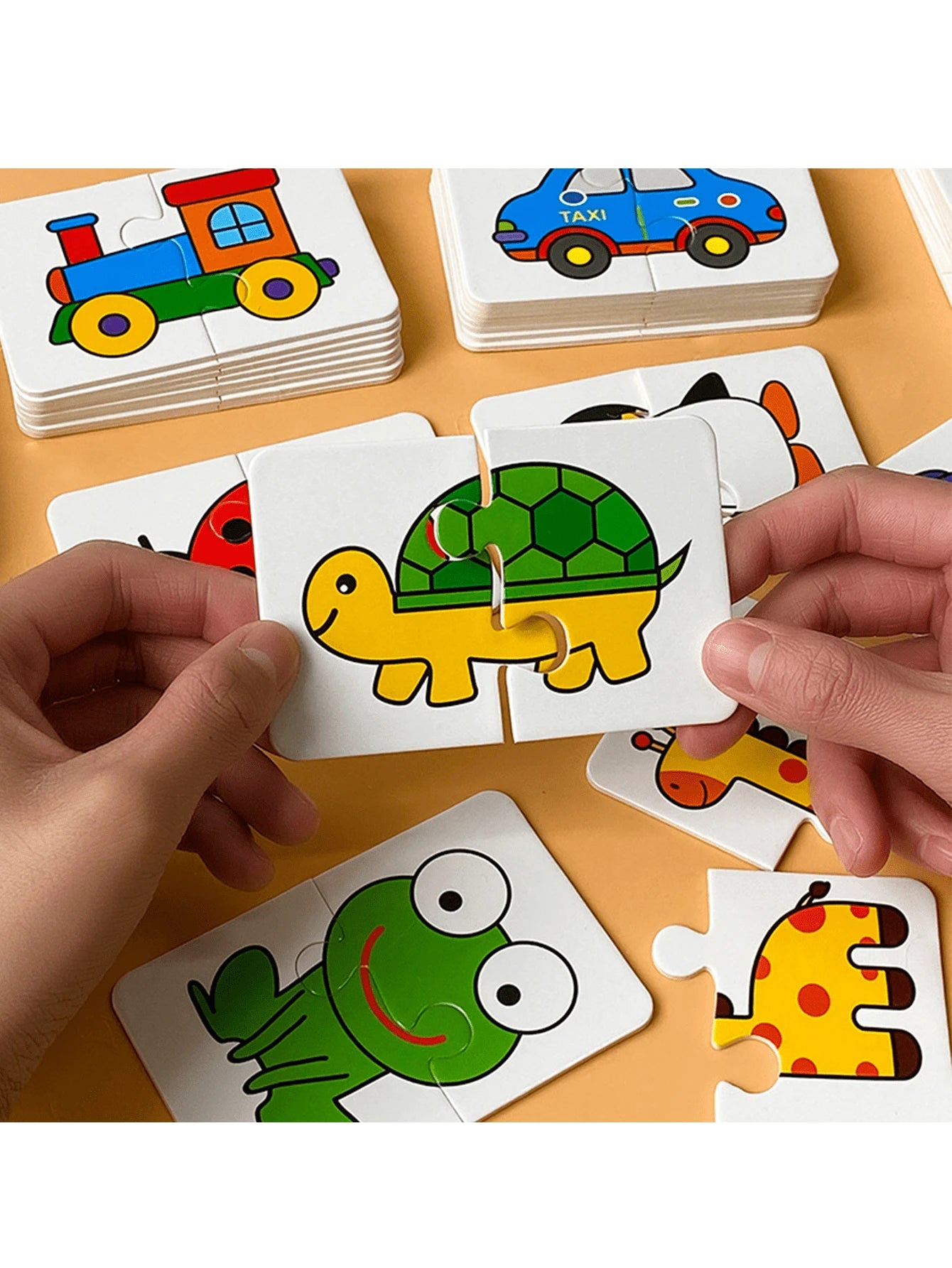 Christmas Decoration 1 Pc Children'S Puzzle Baby Matching Card Early Education Cognitive Card, Vegetables and Fruits, Transportation, Daily Necessities, Animal Cognitive Puzzle Boys and Girls Toys School, Student,Stationery,School Supplies