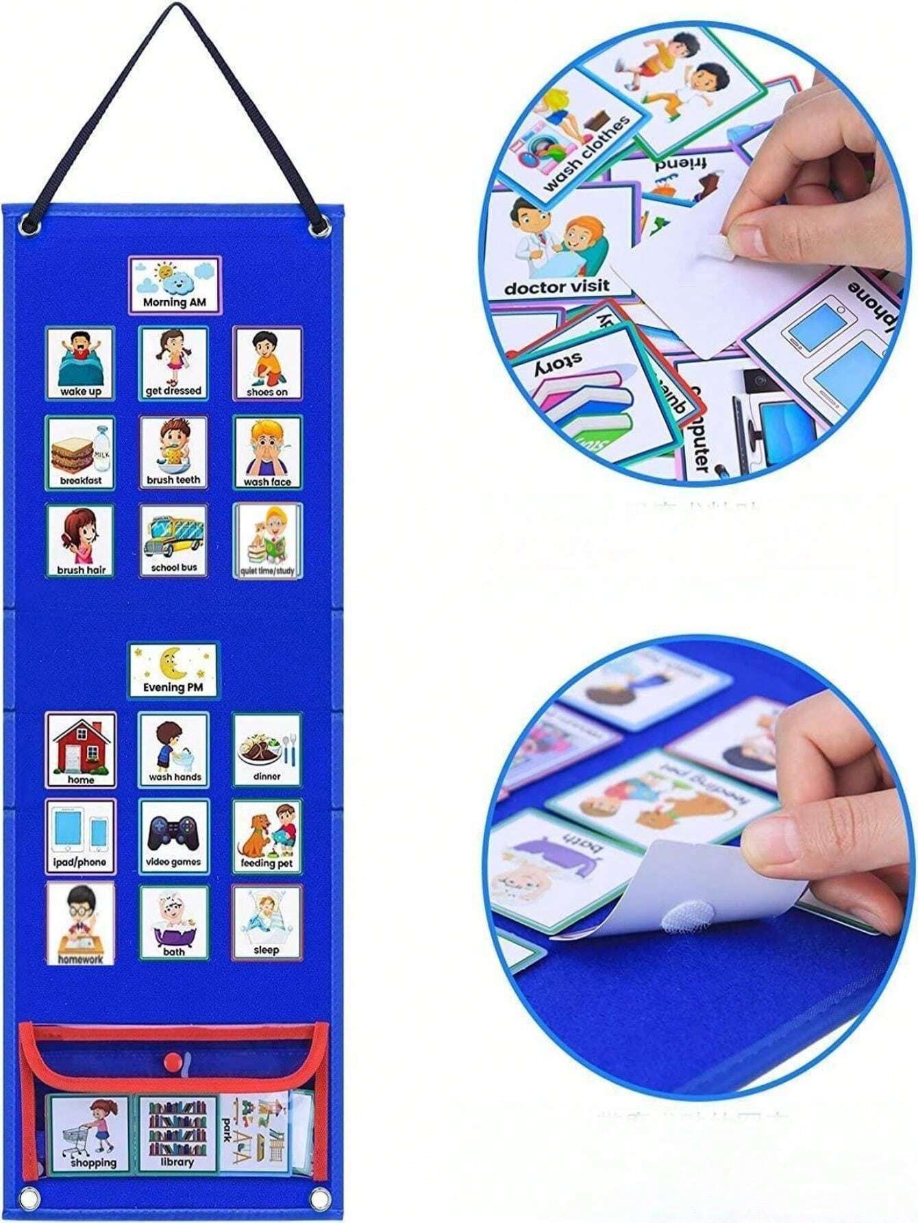 Visual Scheduler for Kids Work Planner Daily Planner Chart Visual Behavior English Teaching 2-In-1 Daily Visual Planner and 70 Daily Cards for Kids Boost Your Child'S Learning Halloween Christmas Gift Christmas Easter Halloween Gifts