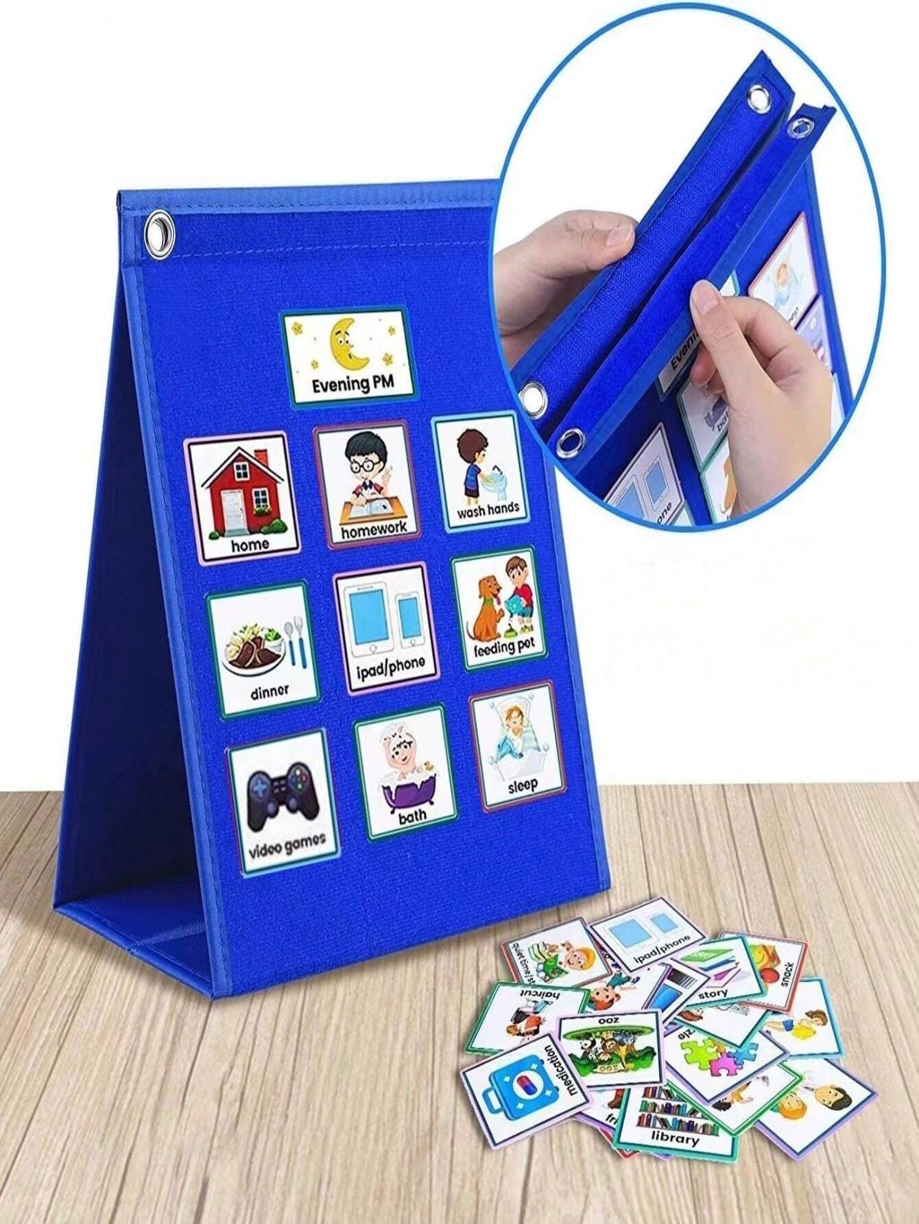 Visual Scheduler for Kids Work Planner Daily Planner Chart Visual Behavior English Teaching 2-In-1 Daily Visual Planner and 70 Daily Cards for Kids Boost Your Child'S Learning Halloween Christmas Gift Christmas Easter Halloween Gifts