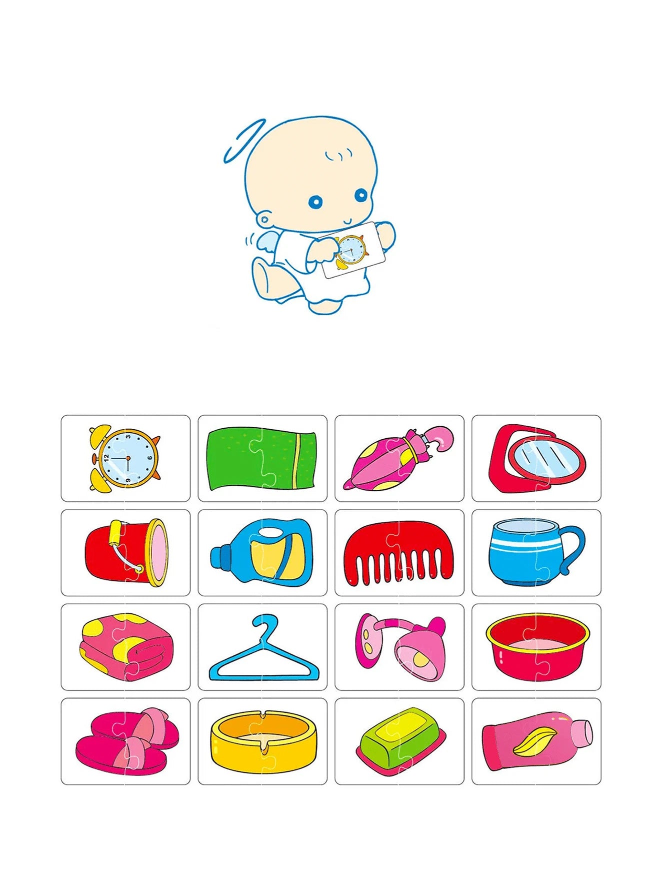 Christmas Decoration 1 Pc Children'S Puzzle Baby Matching Card Early Education Cognitive Card, Vegetables and Fruits, Transportation, Daily Necessities, Animal Cognitive Puzzle Boys and Girls Toys School, Student,Stationery,School Supplies