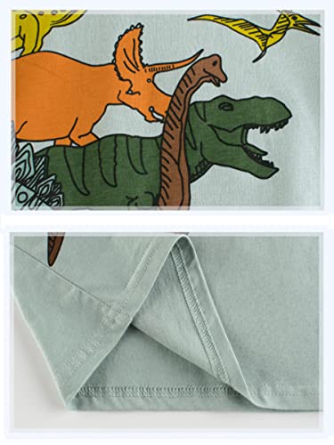 4-Pack Toddler Boys Dinosaur Shark Excavator Truck T-Shirts Graphic Short Sleeve Tees