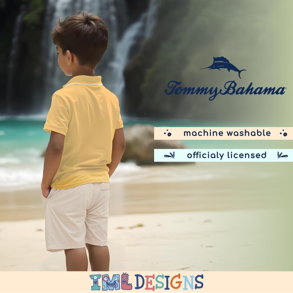 Tommy Bahama Boys Short Sleeve Classic Polo Shirt & Elastic Waist Shorts Set, Casual 2-Piece Summer Outfit for Kids