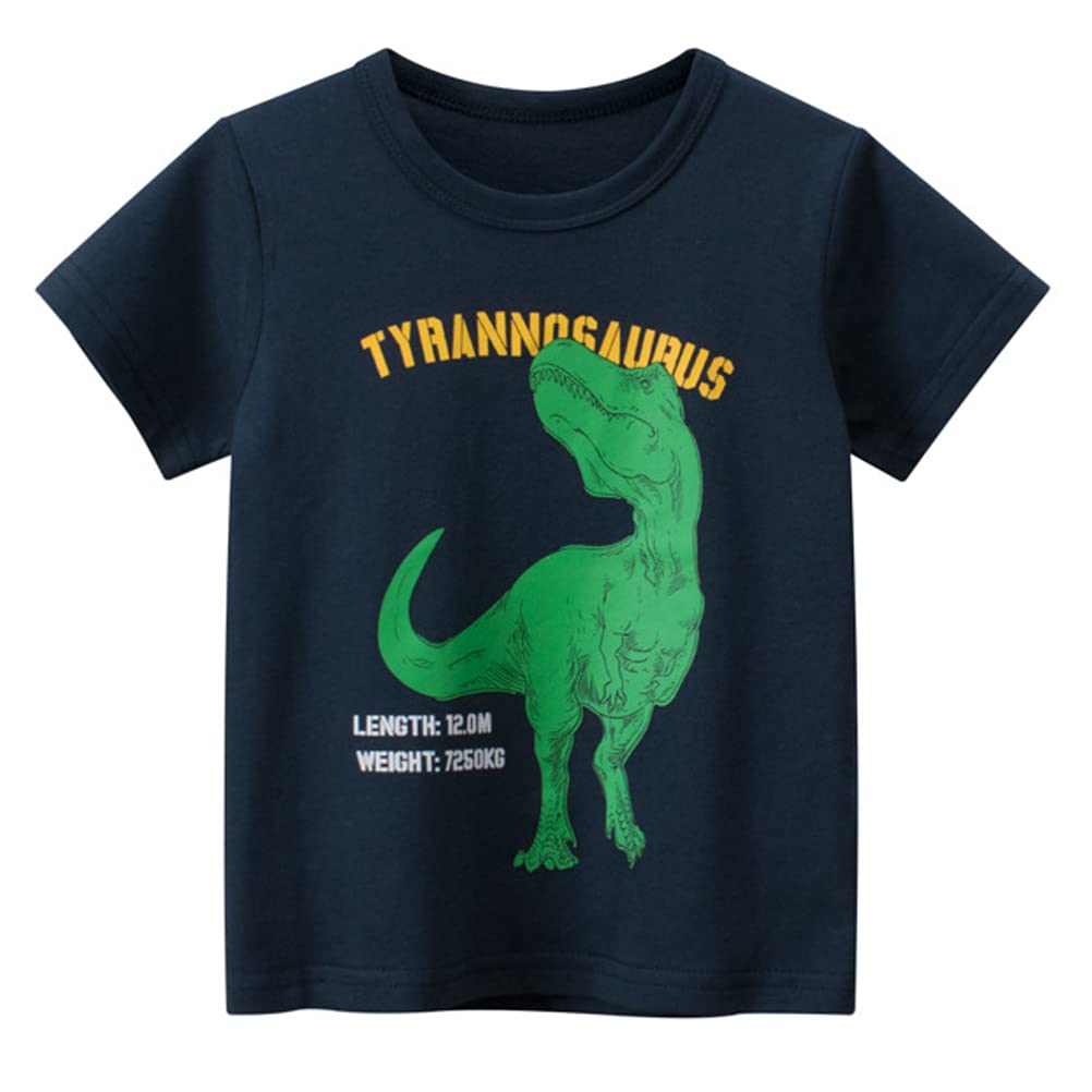 4-Pack Toddler Boys Dinosaur Shark Excavator Truck T-Shirts Graphic Short Sleeve Tees