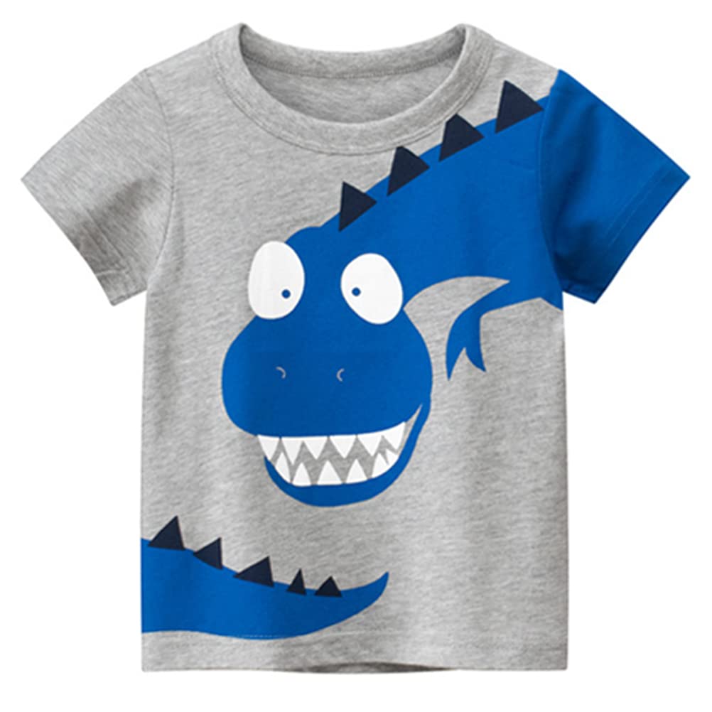 4-Pack Toddler Boys Dinosaur Shark Excavator Truck T-Shirts Graphic Short Sleeve Tees
