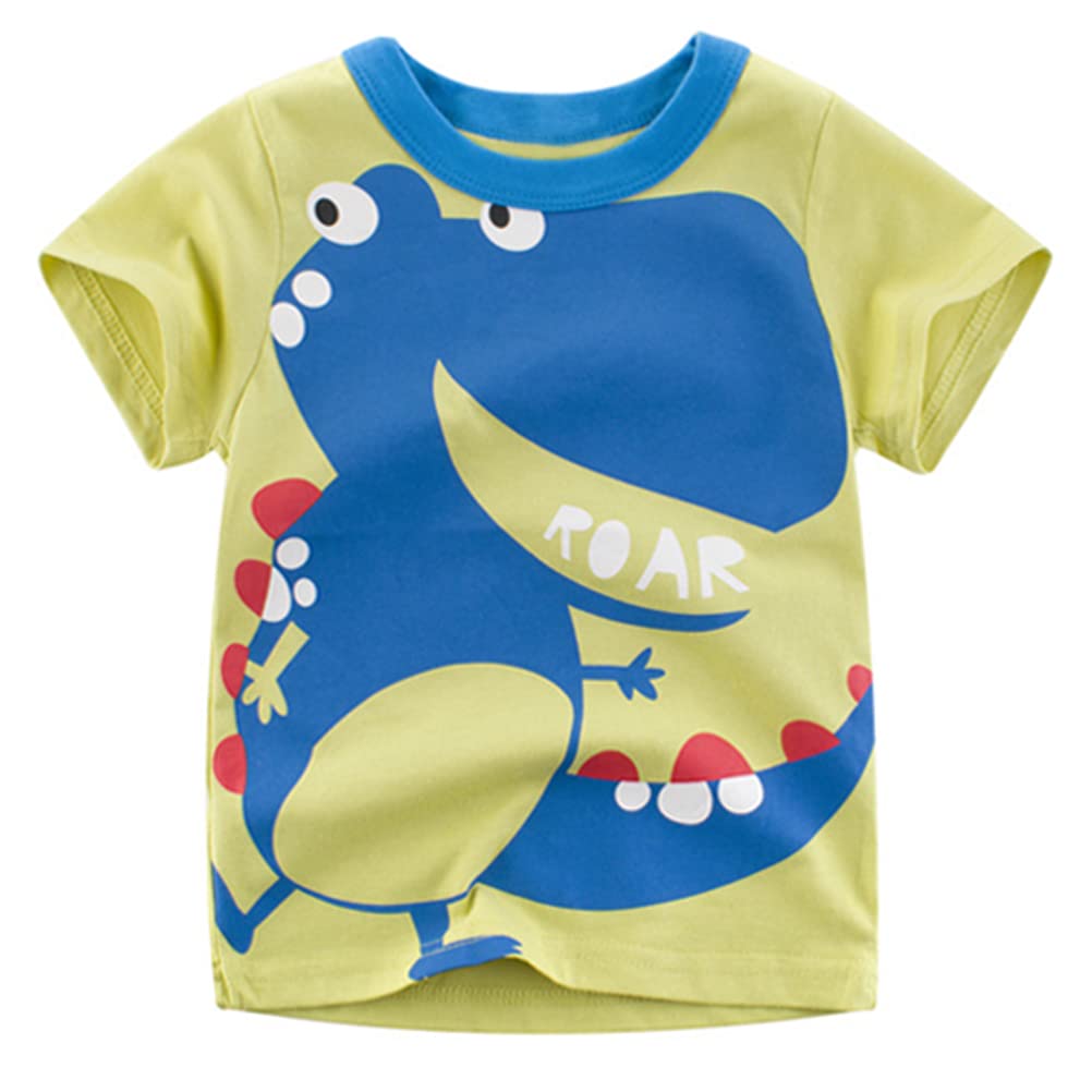 4-Pack Toddler Boys Dinosaur Shark Excavator Truck T-Shirts Graphic Short Sleeve Tees