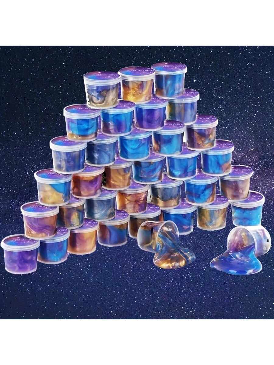 24 Packs Galaxy Putty Slime, Party Favor for Kids Girls & Boys, Adults, Non Sticky, Stress & Anxiety Relief, Wet, Super Soft Sludge Toy,Easter Basket Stuffers