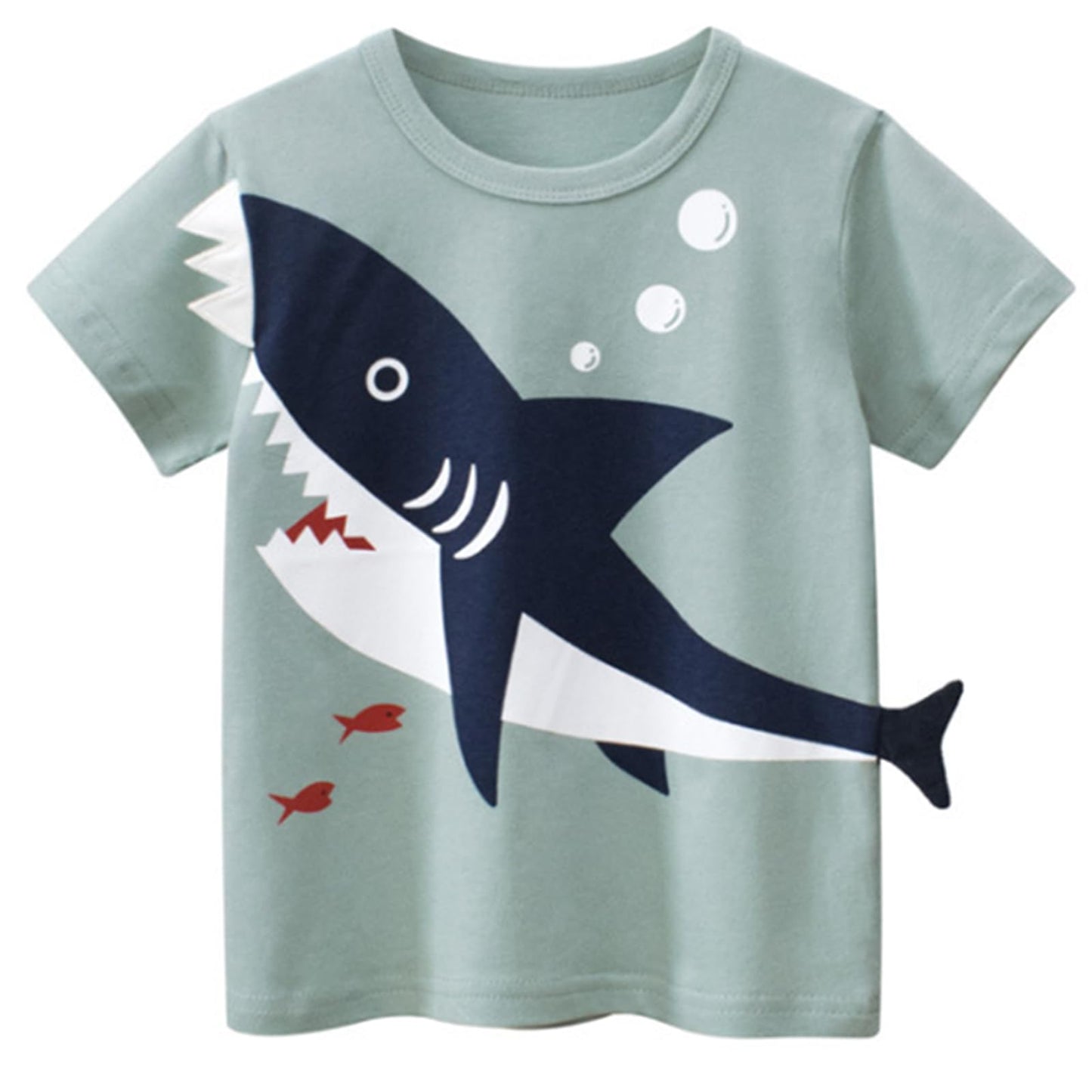 4-Pack Toddler Boys Dinosaur Shark Excavator Truck T-Shirts Graphic Short Sleeve Tees