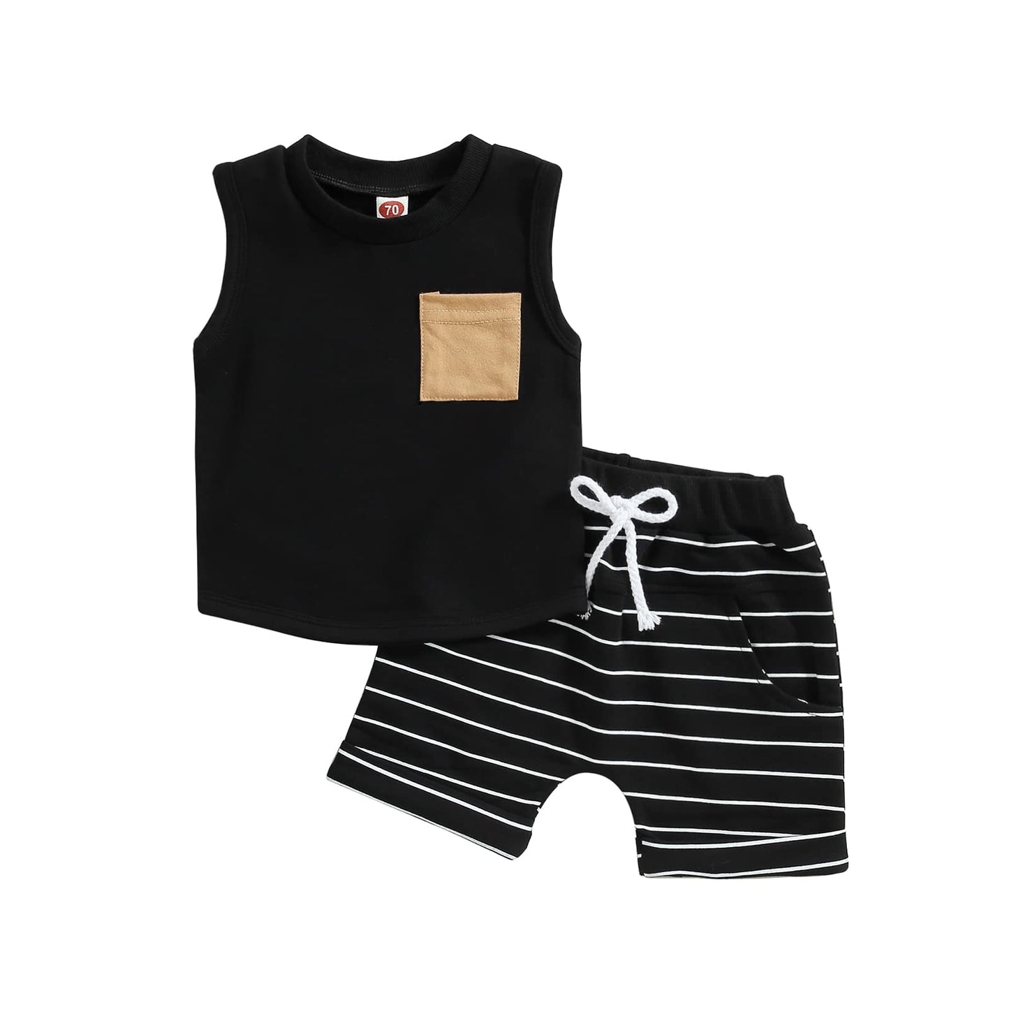 Kupretty Baby Boy Summer Clothes Sleeveless Tank Tops Vest T-Shirt + Casual Shorts Toddler Outfits Set