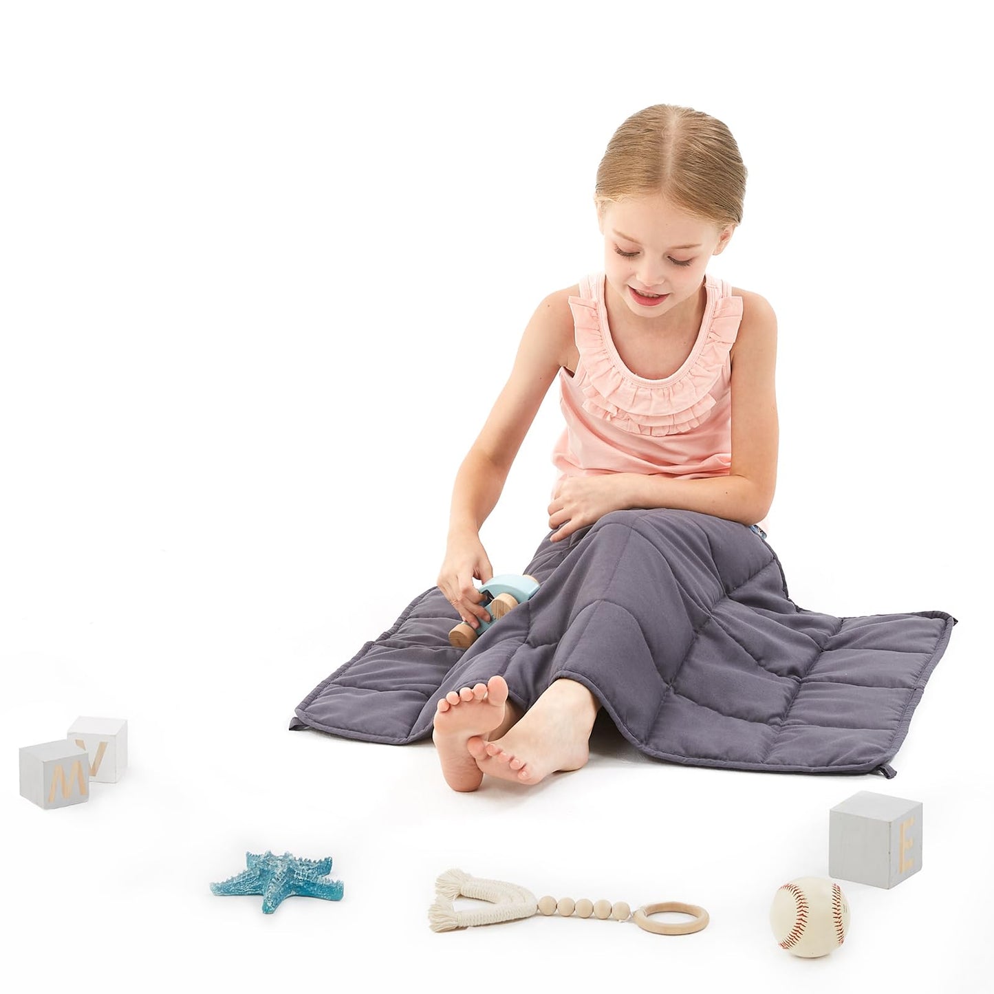 HOSUKKO Weighted Blanket - 5 lbs Blue Dinosaur Heavy Blanket - Breathable Blanket(36 * 48 inches, 5 lbs)