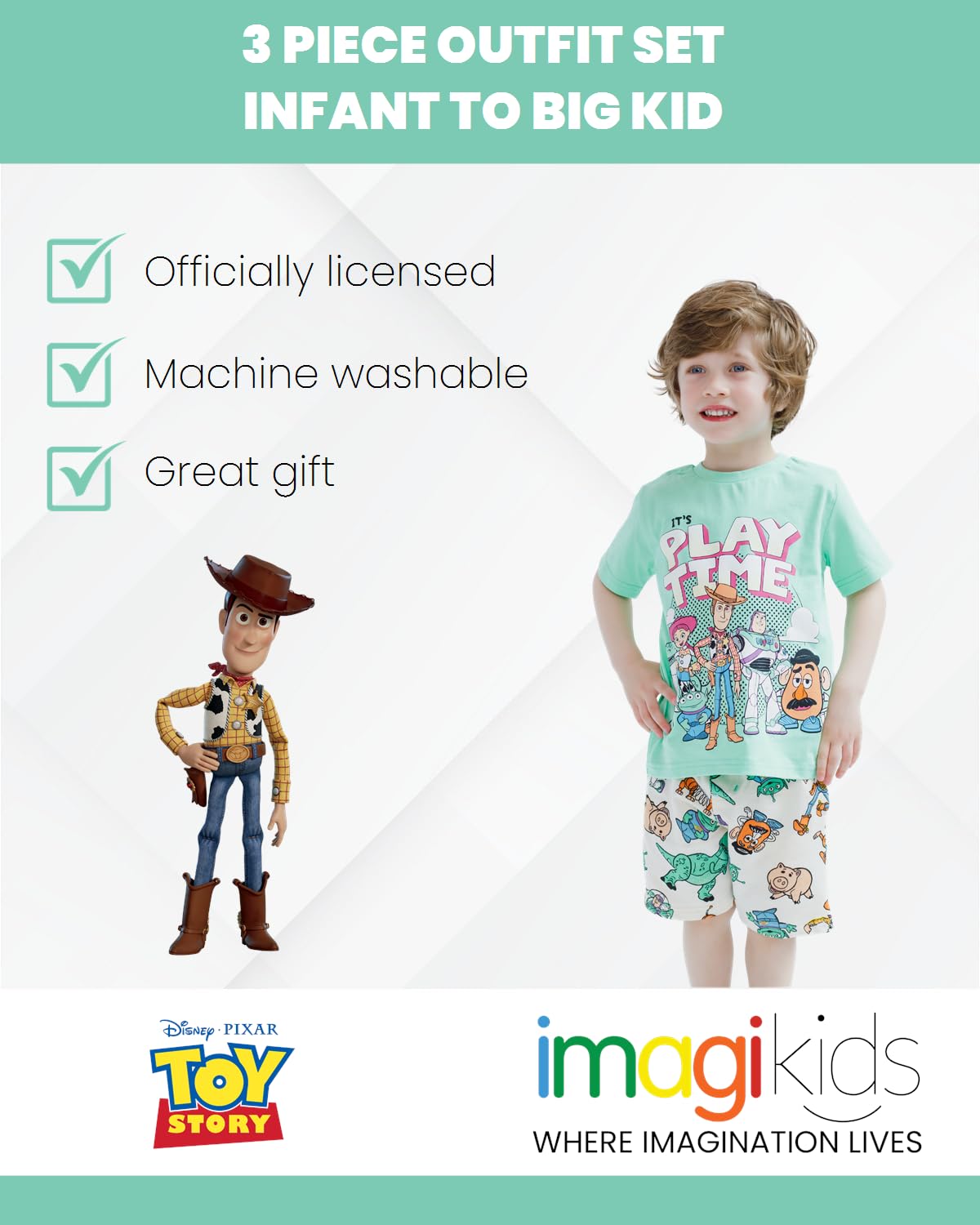 Disney Lion King Toy Story Mickey Mouse Cars T-Shirt Tank Top and French Terry Shorts 3 Piece Outfit Set Toddler to Big Kid