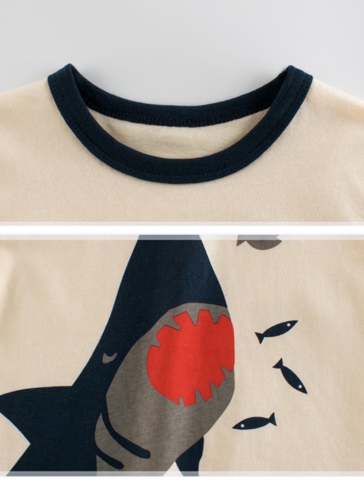 4-Pack Toddler Boys Dinosaur Shark Excavator Truck T-Shirts Graphic Short Sleeve Tees