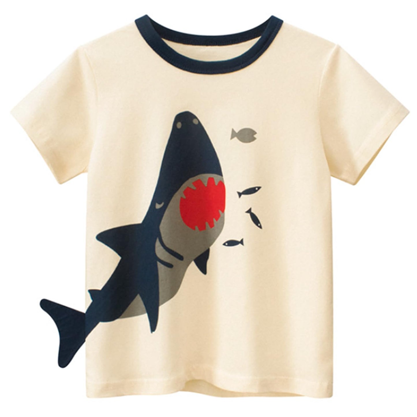 4-Pack Toddler Boys Dinosaur Shark Excavator Truck T-Shirts Graphic Short Sleeve Tees