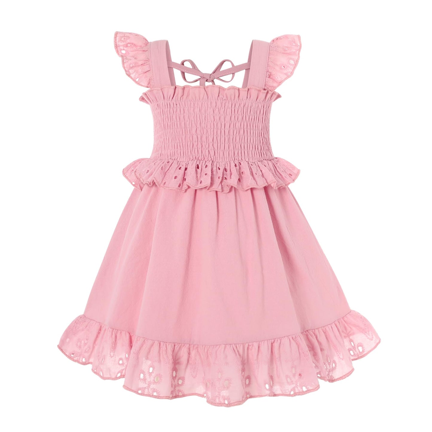 YOUNGER TREE Toddler Dress Baby Girls Cotton Ruffle Sleeveless Summer Dresses Kids Boho Beach Casual Sundress