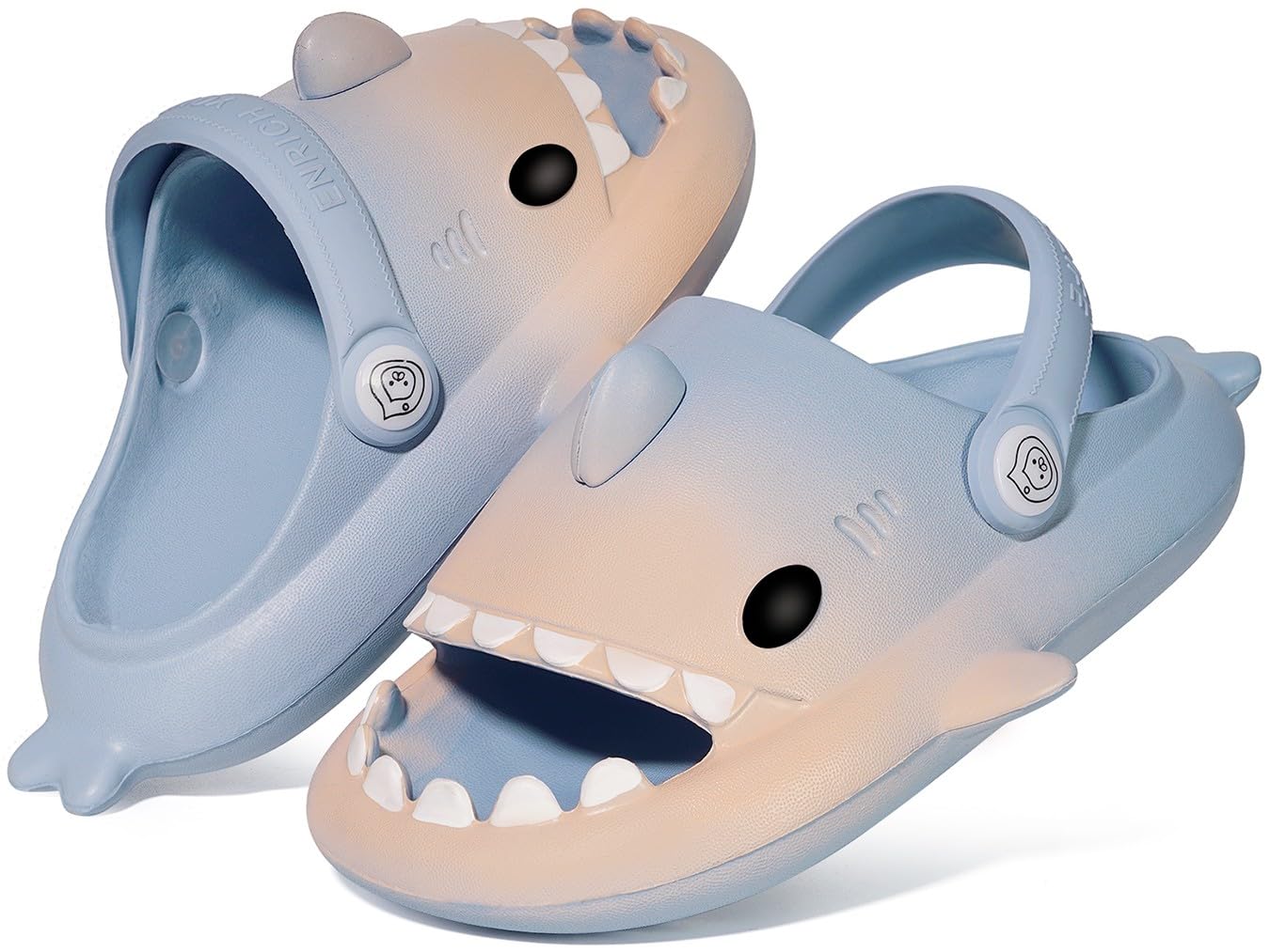 Kids Shark Slides Boys Girls Toddlers Cloud Shower Slippers Cute Cartoon Open Toe Sandals Cushioned Thick Sole Beach Pool Shoes