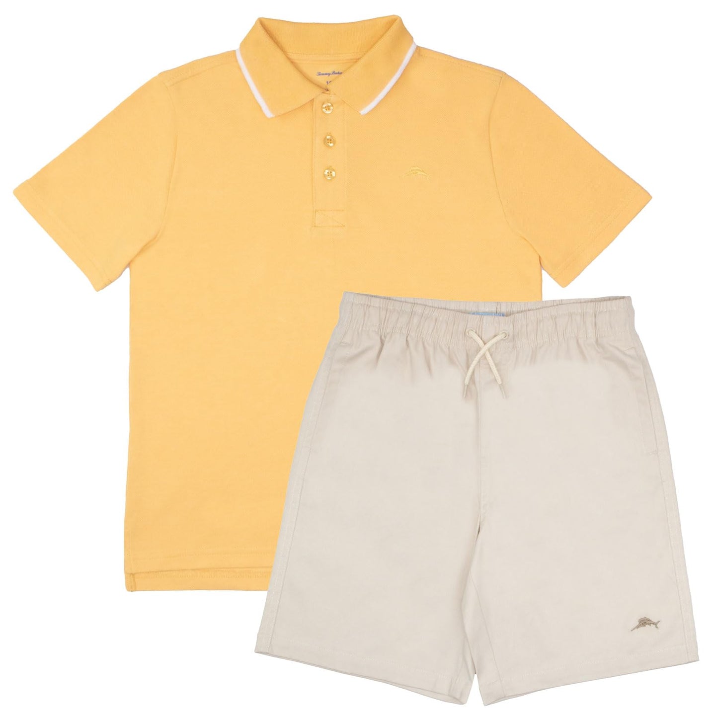 Tommy Bahama Boys Short Sleeve Classic Polo Shirt & Elastic Waist Shorts Set, Casual 2-Piece Summer Outfit for Kids
