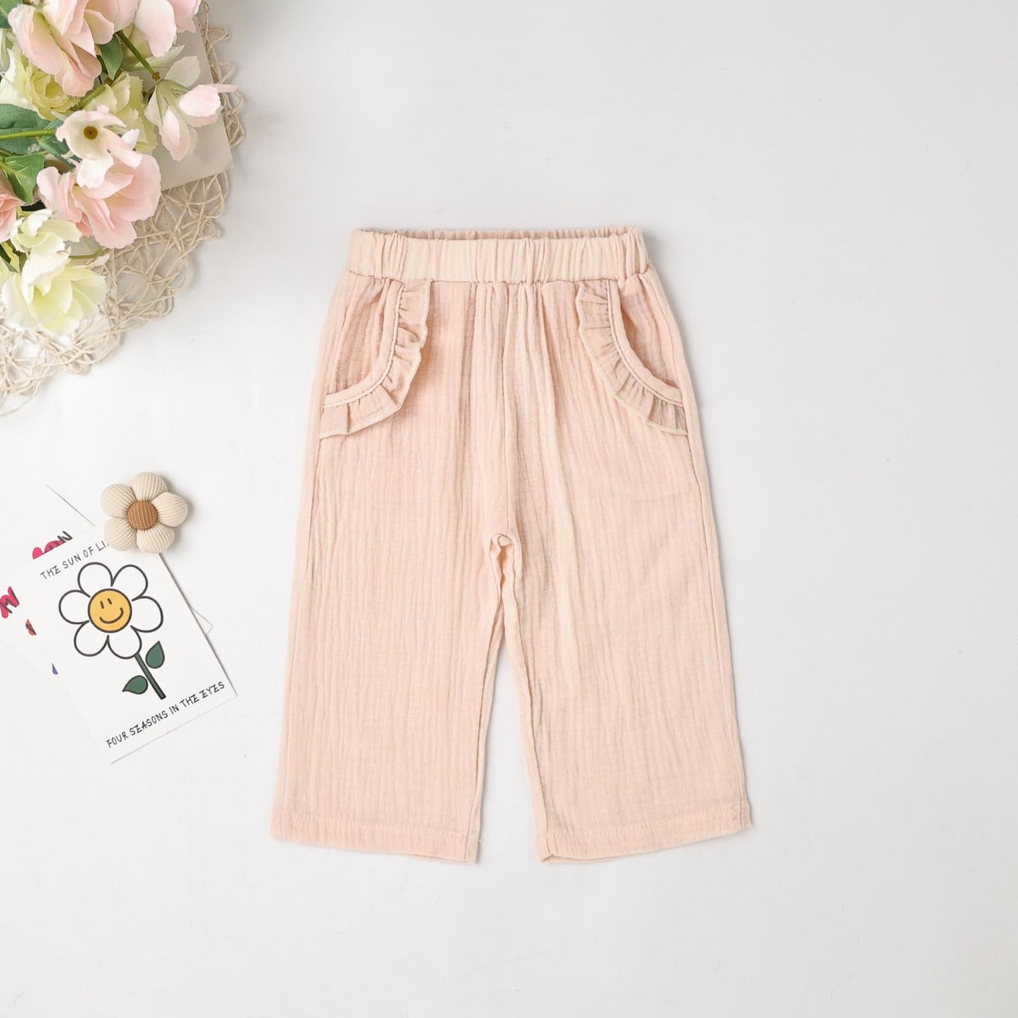 Toddler Baby Girl Clothes Summer Outfits Cute Bow Button Ruffle Camisole Pants Set 9-36 Months