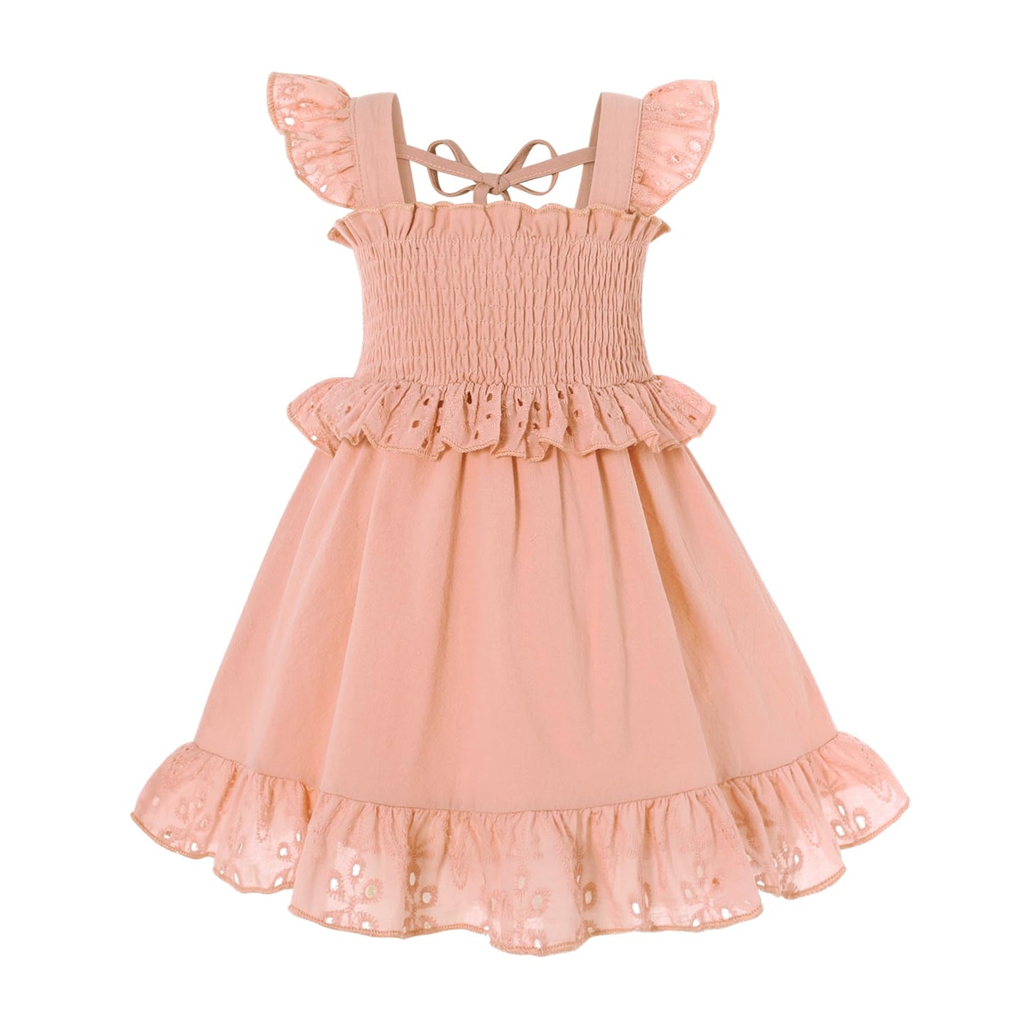 YOUNGER TREE Toddler Dress Baby Girls Cotton Ruffle Sleeveless Summer Dresses Kids Boho Beach Casual Sundress