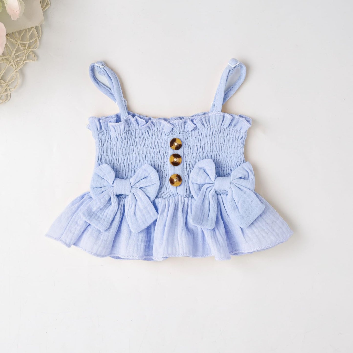 Toddler Baby Girl Clothes Summer Outfits Cute Bow Button Ruffle Camisole Pants Set 9-36 Months