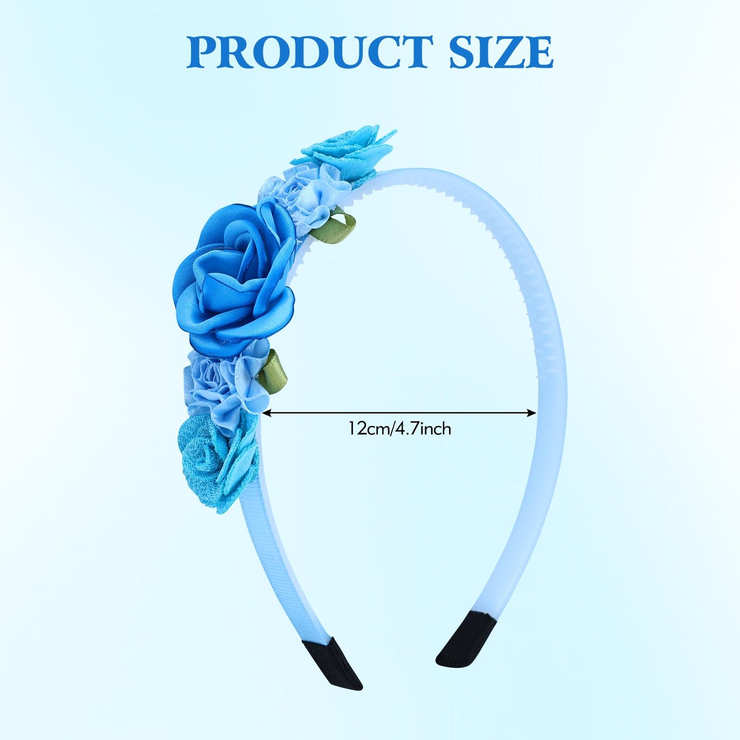 5 Pieces Beige Pink Plastic Flower Headbands Floral Hair Bands Hoops Accessories for Baby Girls Toddlers Kids Teens