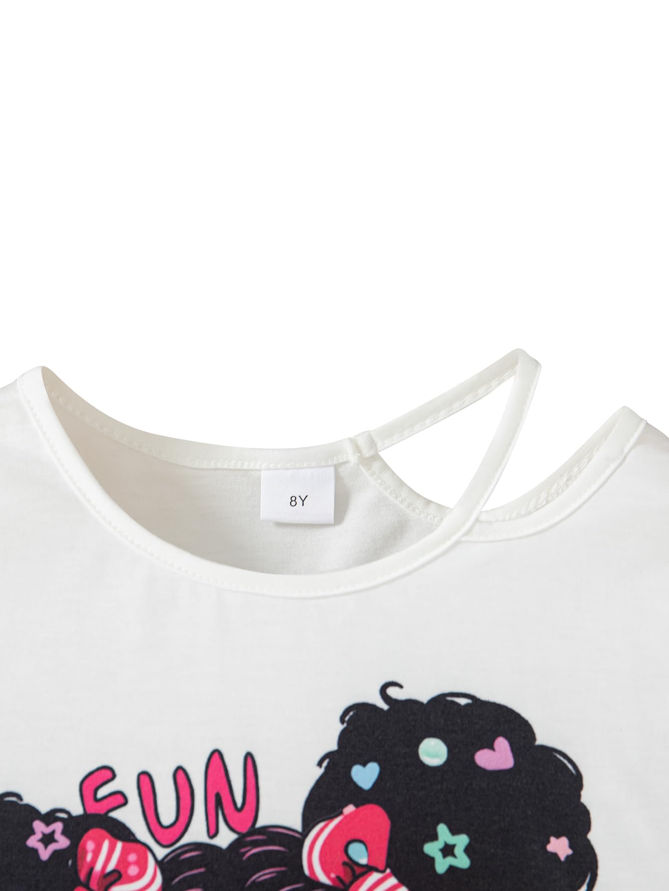 Girls 2 Piece Outfits Print Short Sleeve Top and Pleated Skirt Girls Trendy Clothing Set