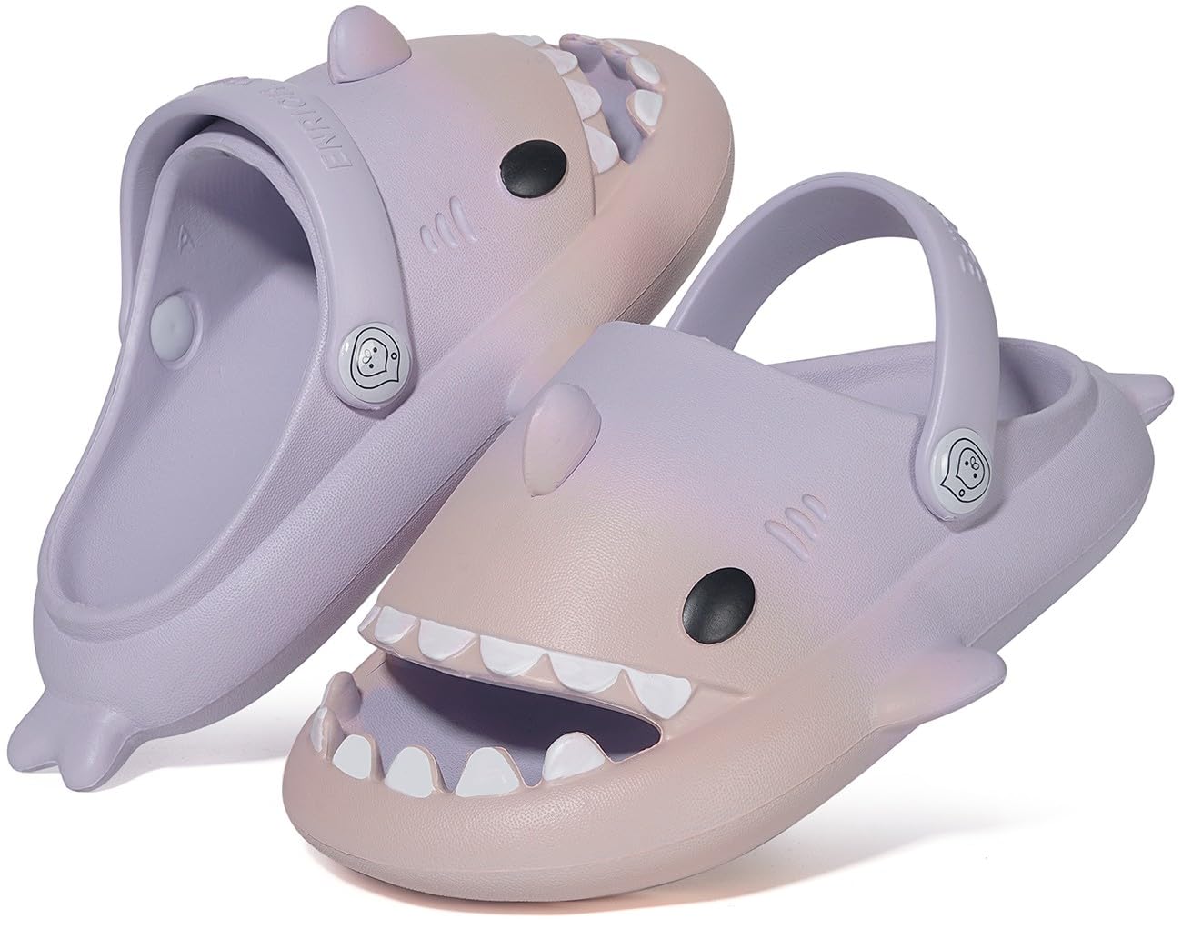 Kids Shark Slides Boys Girls Toddlers Cloud Shower Slippers Cute Cartoon Open Toe Sandals Cushioned Thick Sole Beach Pool Shoes