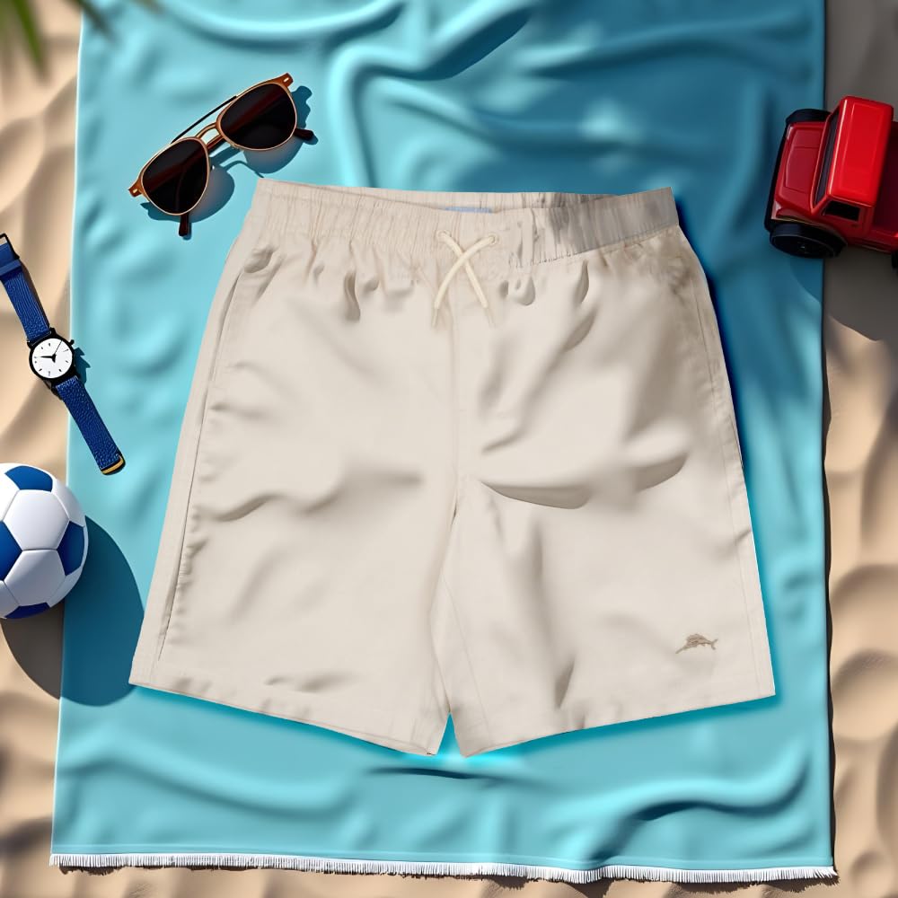 Tommy Bahama Boys Hawaiian Button Down Short Sleeve Shirt & Elastic Waist Shorts Set, Casual 2-Piece Summer Outfit for Kids