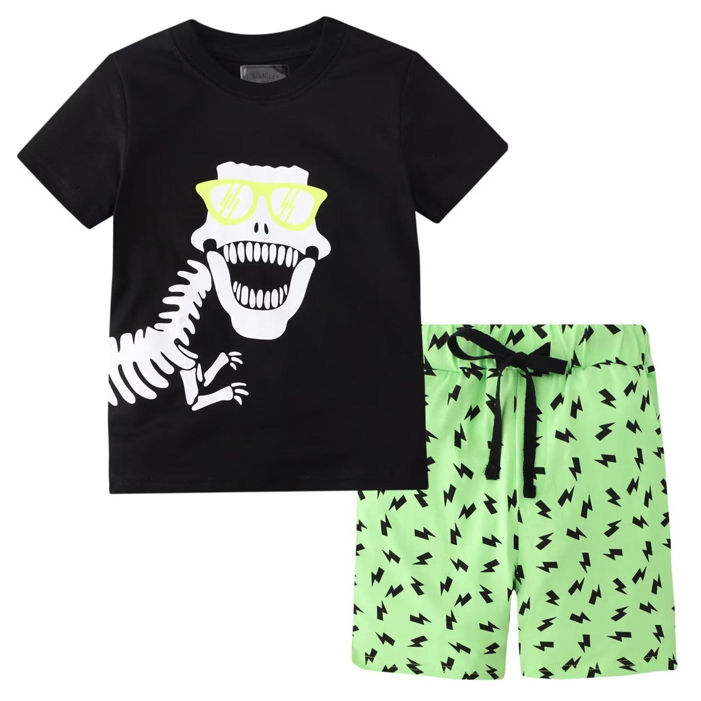 Toddler Boy Summer Clothes Outfits Kids Cotton Short Sleeve Shirt Shorts Set 2-7 Years