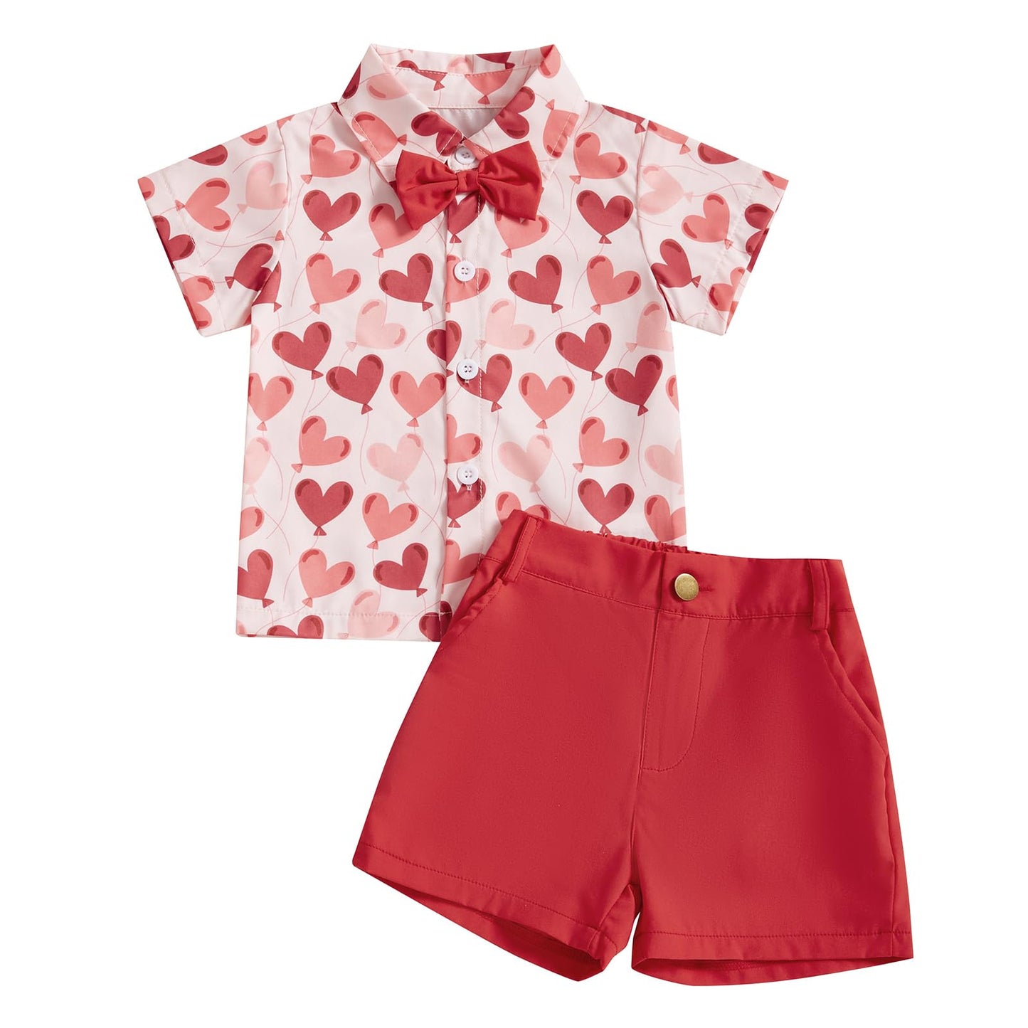 2Pcs Baby Boys Summer Clothing Sets Cute Letters Print Button Down Shirt+Shorts Outfits Toddler Clothes