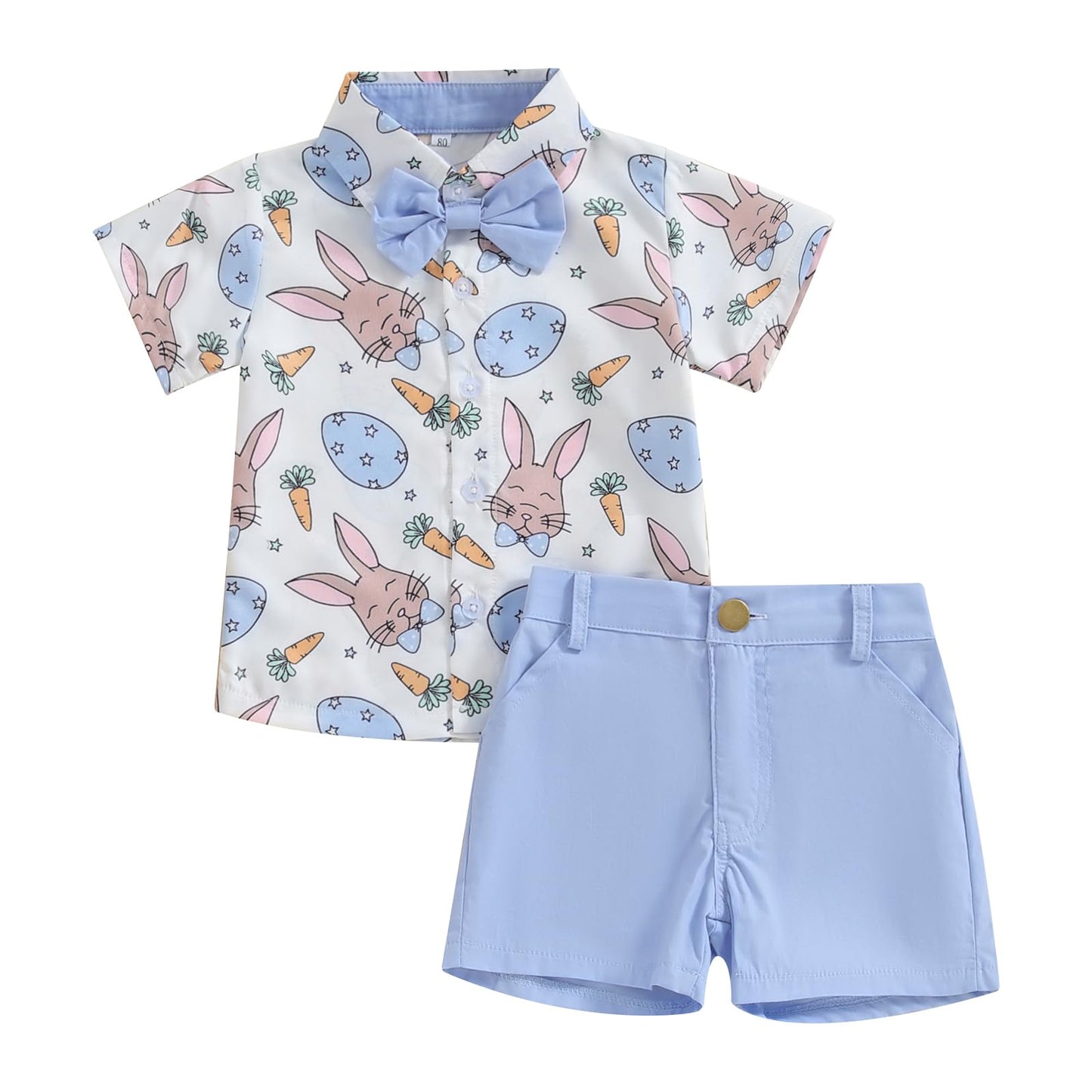 2Pcs Baby Boys Summer Clothing Sets Cute Letters Print Button Down Shirt+Shorts Outfits Toddler Clothes