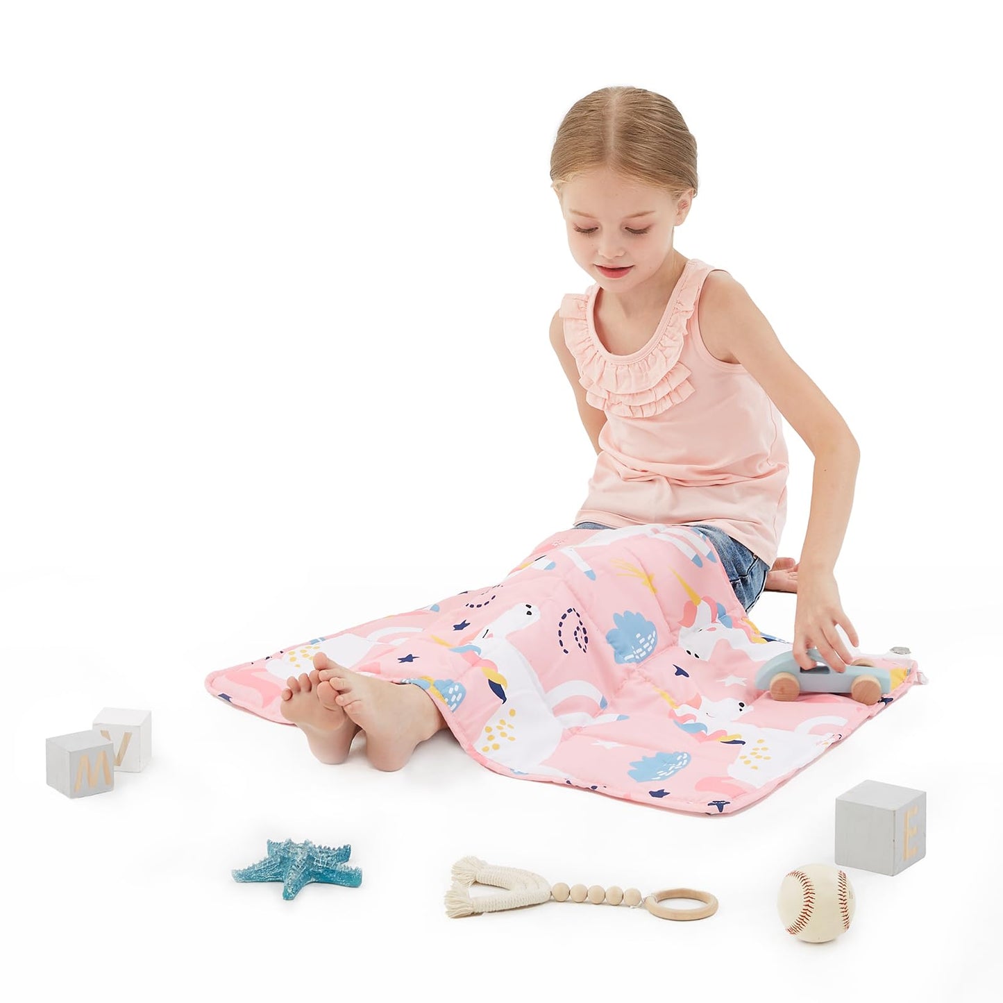 HOSUKKO Weighted Blanket - 5 lbs Blue Dinosaur Heavy Blanket - Breathable Blanket(36 * 48 inches, 5 lbs)