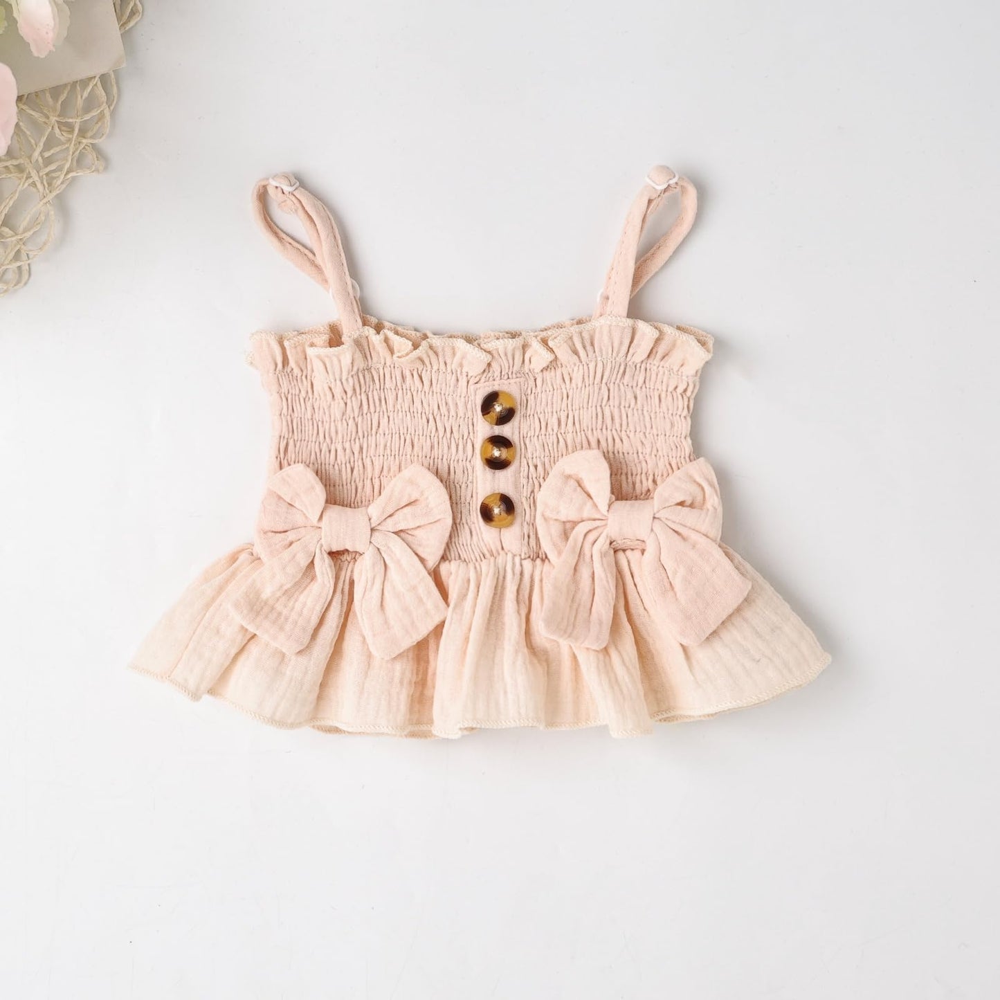 Toddler Baby Girl Clothes Summer Outfits Cute Bow Button Ruffle Camisole Pants Set 9-36 Months
