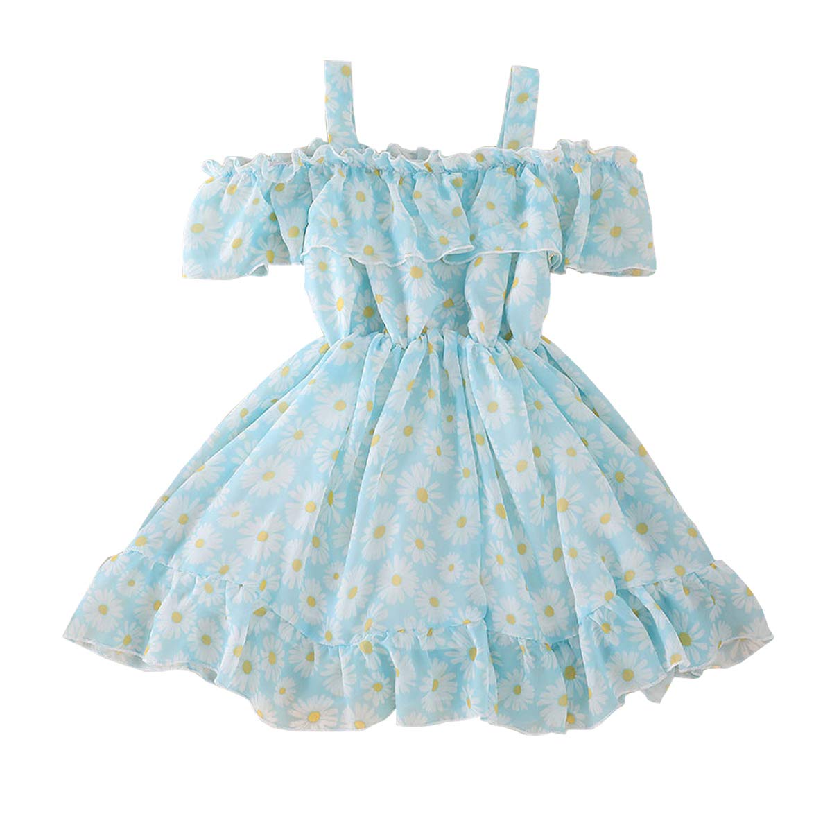 Toddler Baby Girls Summer Dress Chiffon Princess Tutu Dress Floral Beachwear Suspender Sundress Skirt Little Girl Clothes