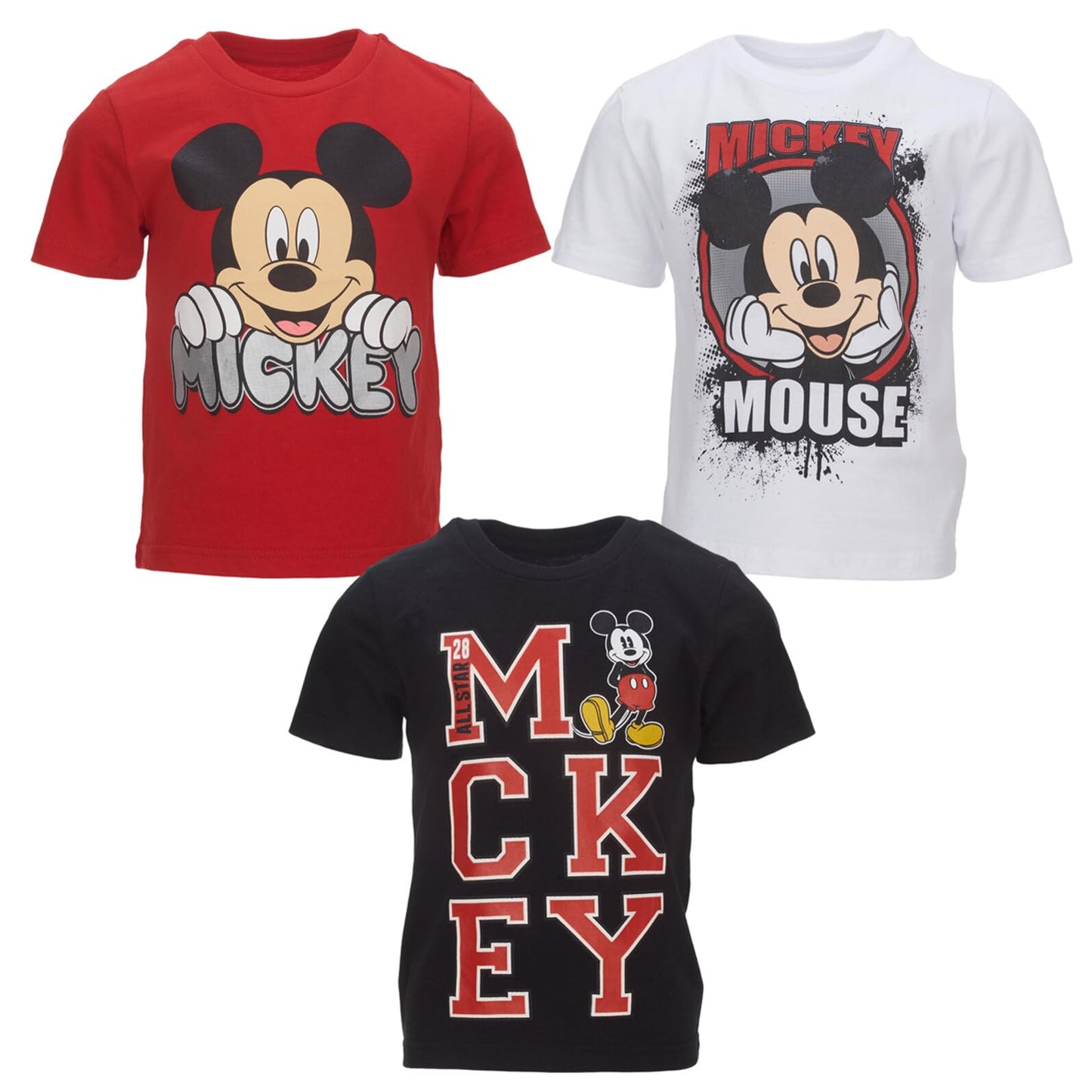 Disney Mickey Mouse 3 Pack T-Shirts Infant to Big Kid Sizes (18 Months - 18-20)