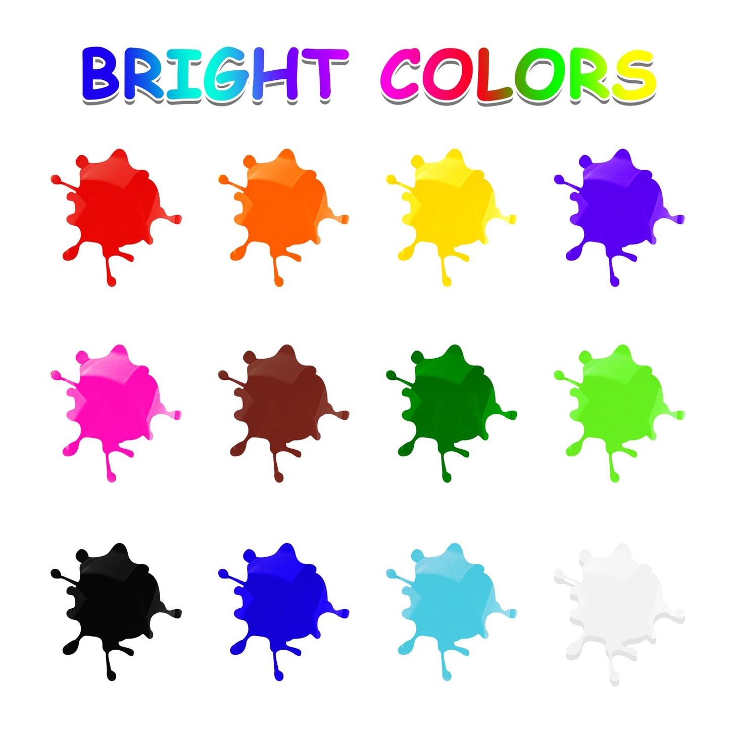 ABEIER Washable Finger Paint for Toddlers, Safe Non-Toxic, 12 x 2oz Vibrant Colors, Baby Safe Paint for Hand and Feet, Mess Free Art Supplies for Kids, Preschool Learning Gifts, Ages 1-3 4 5 6+