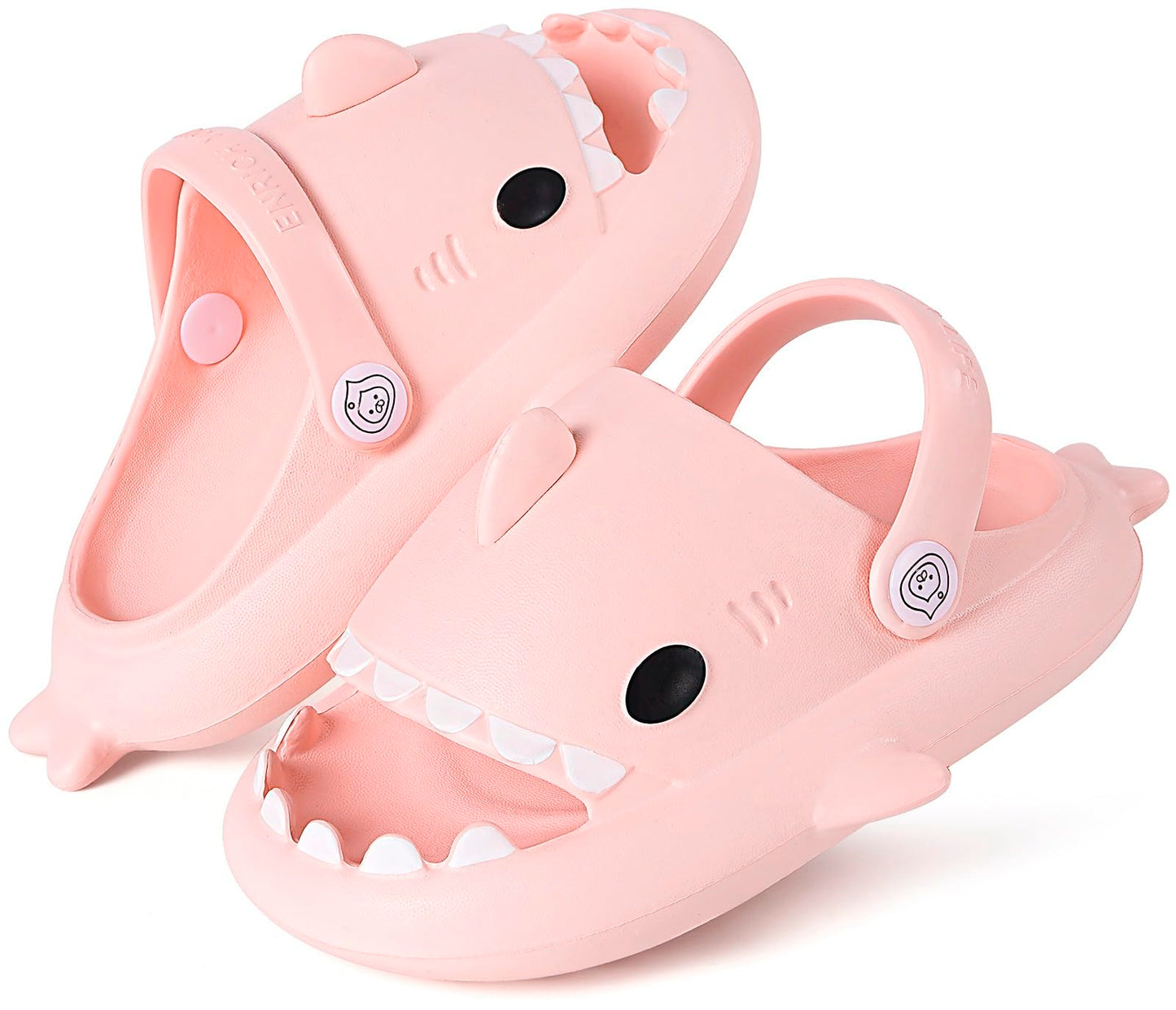 Kids Shark Slides Boys Girls Toddlers Cloud Shower Slippers Cute Cartoon Open Toe Sandals Cushioned Thick Sole Beach Pool Shoes