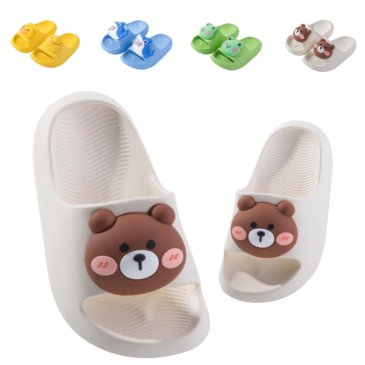 Fiedaz Kids Slides for Girls Boys Toddler Cloud Slides Animal Quick Drying Beach Slides Toddler Pool Shower Flip Flops Slippers