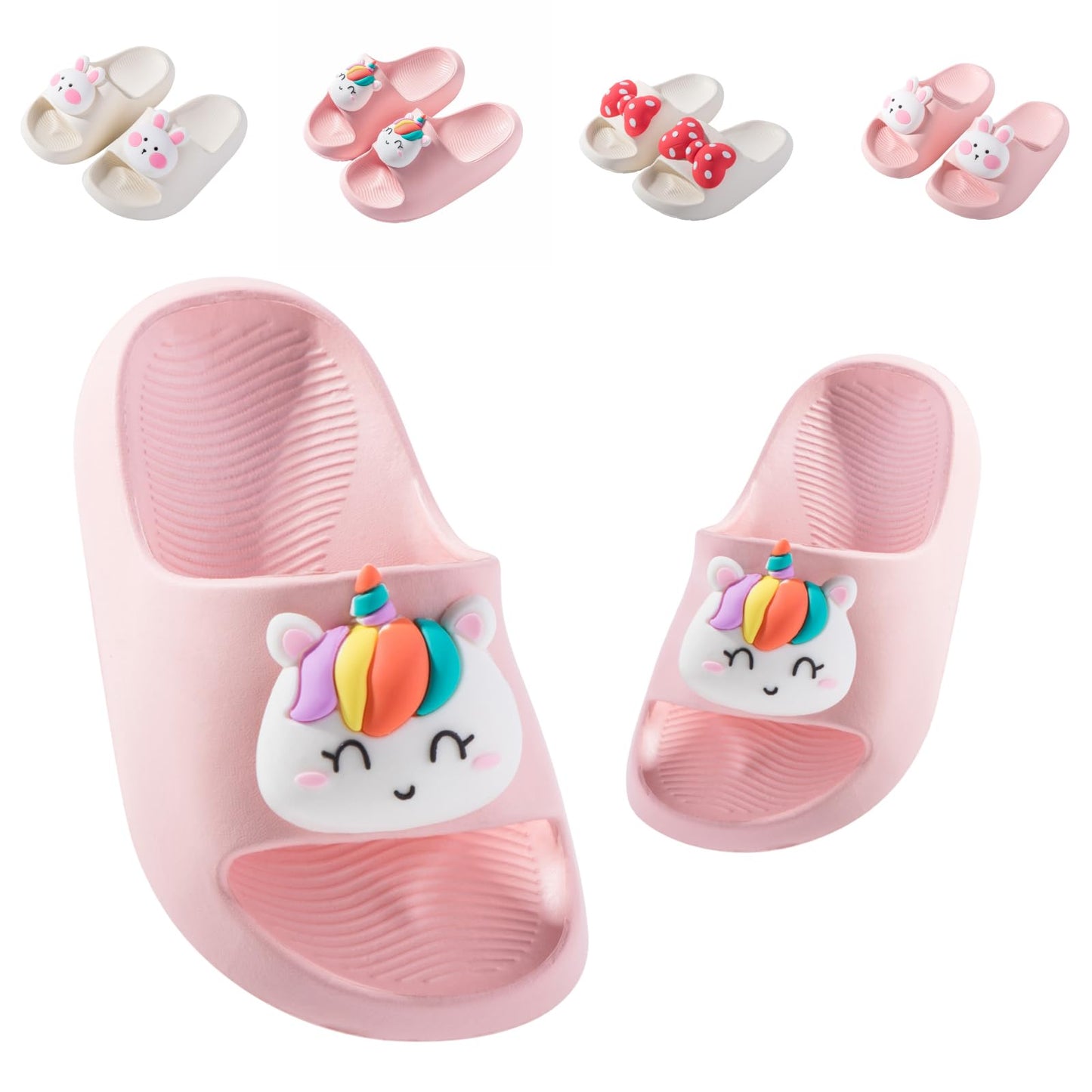 Fiedaz Kids Slides for Girls Boys Toddler Cloud Slides Animal Quick Drying Beach Slides Toddler Pool Shower Flip Flops Slippers