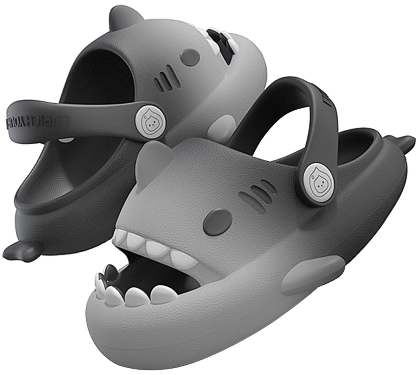 Kids Shark Slides Boys Girls Toddlers Cloud Shower Slippers Cute Cartoon Open Toe Sandals Cushioned Thick Sole Beach Pool Shoes