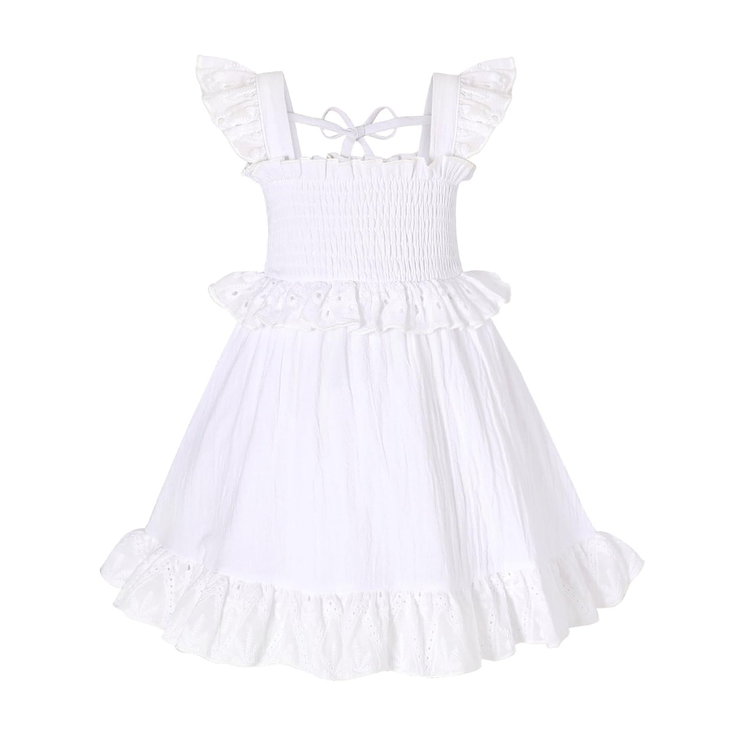YOUNGER TREE Toddler Dress Baby Girls Cotton Ruffle Sleeveless Summer Dresses Kids Boho Beach Casual Sundress