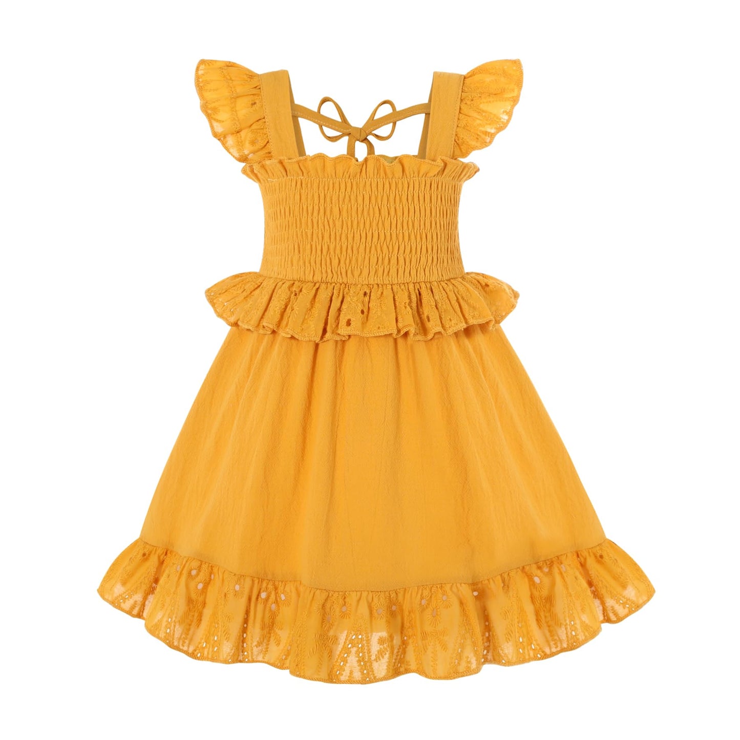 YOUNGER TREE Toddler Dress Baby Girls Cotton Ruffle Sleeveless Summer Dresses Kids Boho Beach Casual Sundress