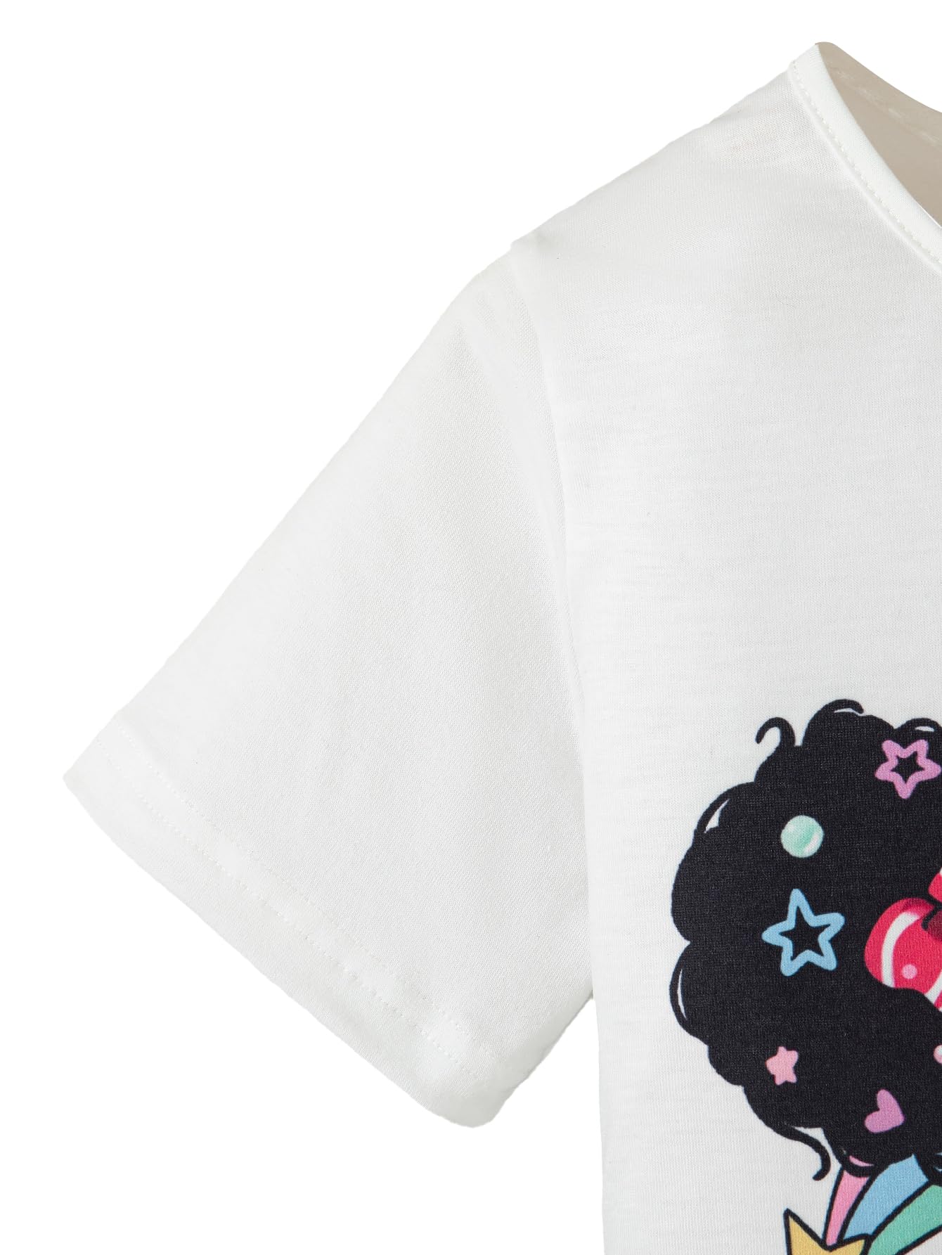 Girls 2 Piece Outfits Print Short Sleeve Top and Pleated Skirt Girls Trendy Clothing Set