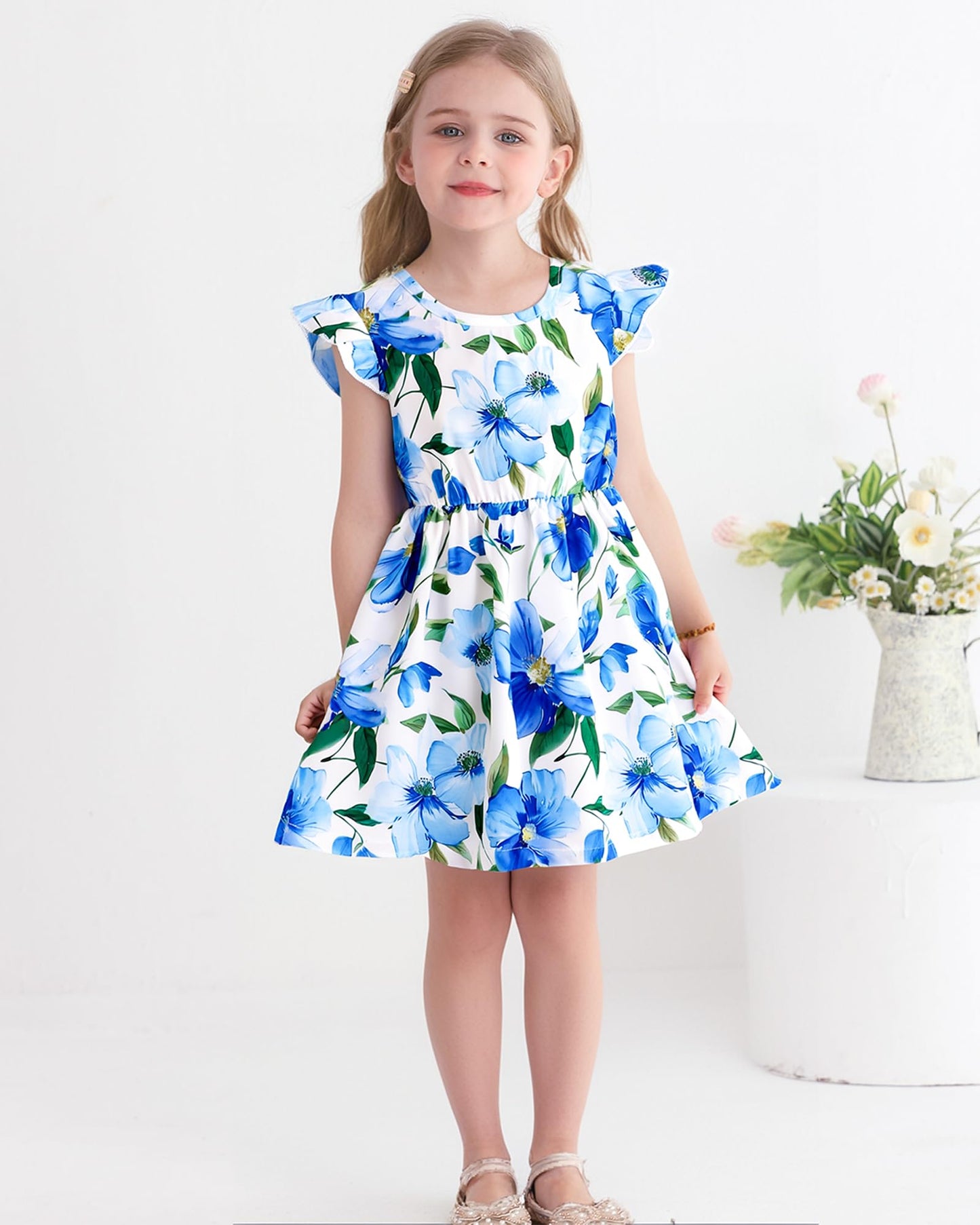 Toddler Girl Dress Little Girl Clothes Ruffle Sleeveless Multipack Floral Flamingo Striped Summer Spring Casual Dresses