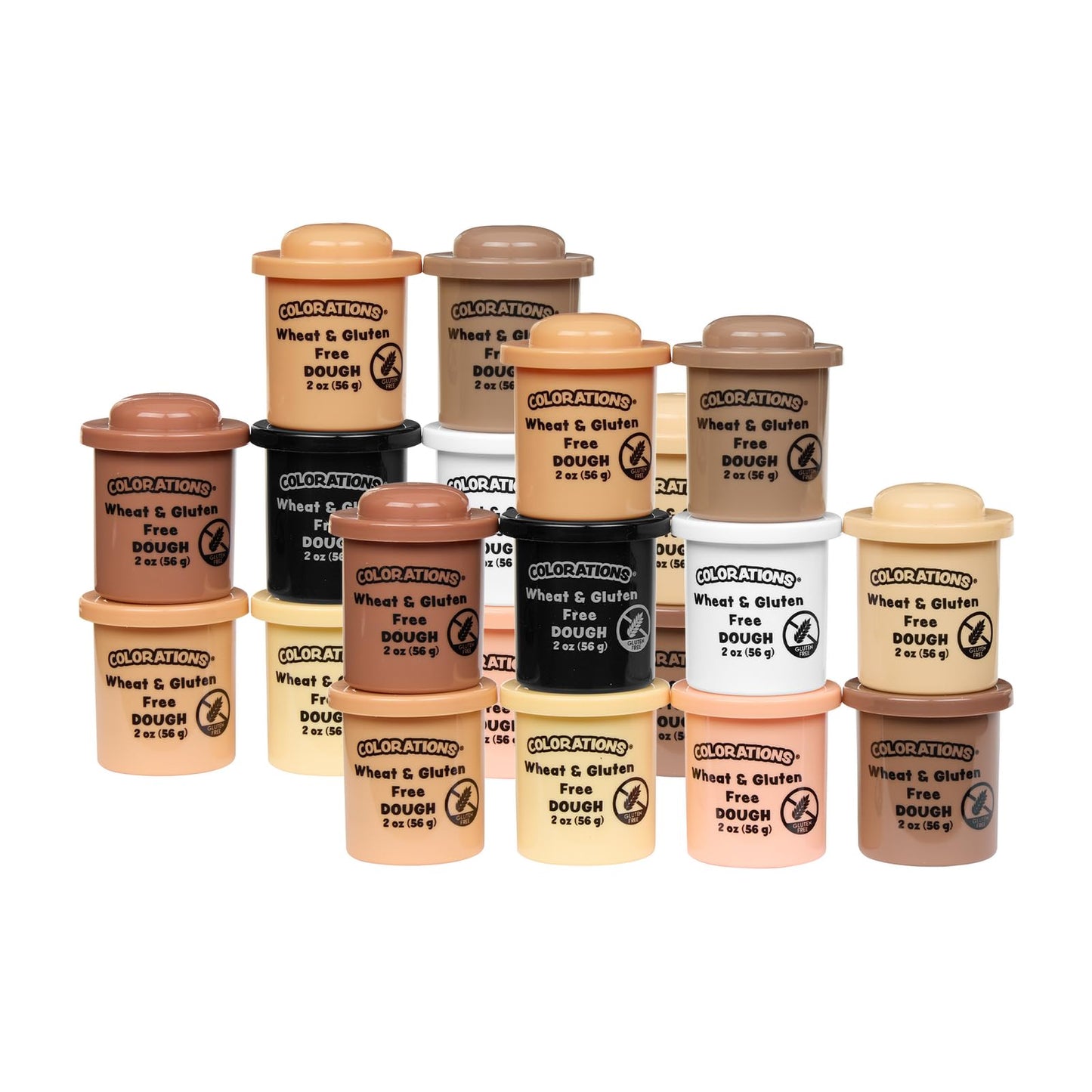 Colorations 12 Wheat & Gluten Free Glitter Dough - 6 Colors (2 oz Each)