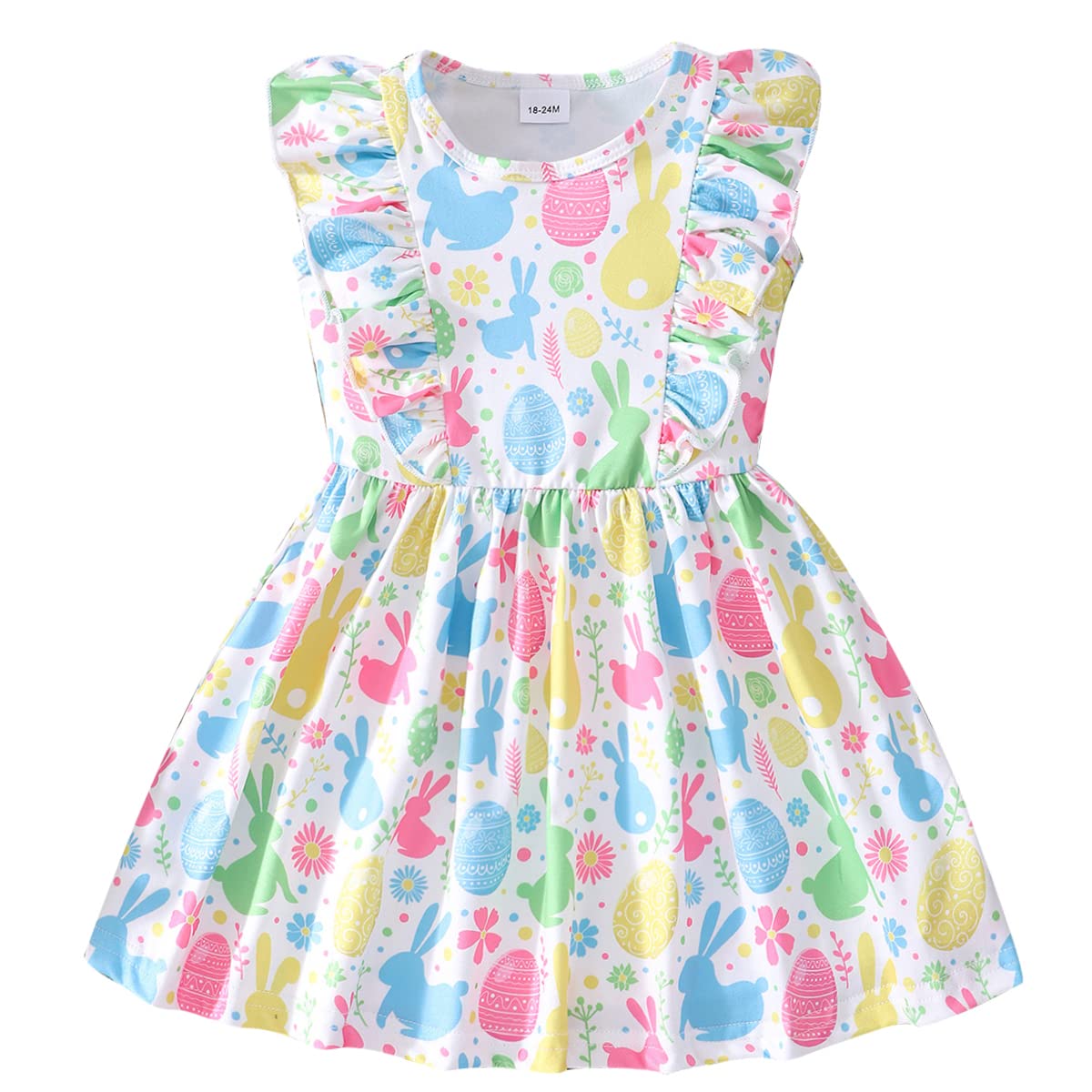 Little Girls A-line Dress Cute Leopard Mermaid Pattern Ruffle Sundress Toddler Girl Casual Dresses for Party 2-7Y