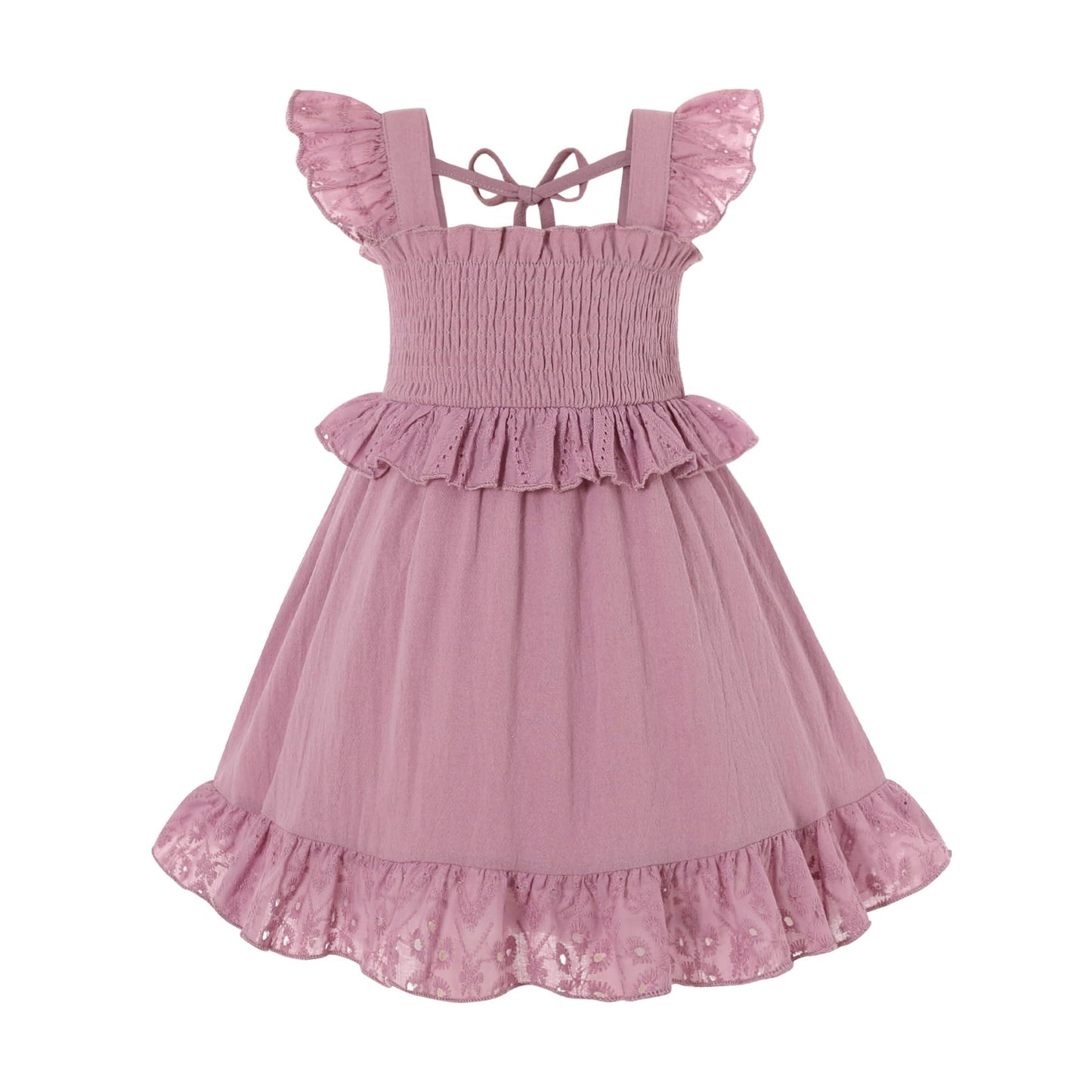 YOUNGER TREE Toddler Dress Baby Girls Cotton Ruffle Sleeveless Summer Dresses Kids Boho Beach Casual Sundress