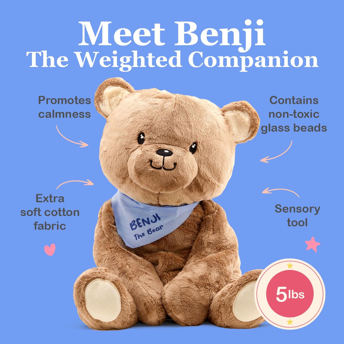 Lilly's Love Weighted Stuffed Animal, 5lb | Sensory Plush for Kids & Adults | Machine Washable Plushie w/Removable Inner | Calming Weighted Stuffed Animal for Anxiety, Stevie The Sloth