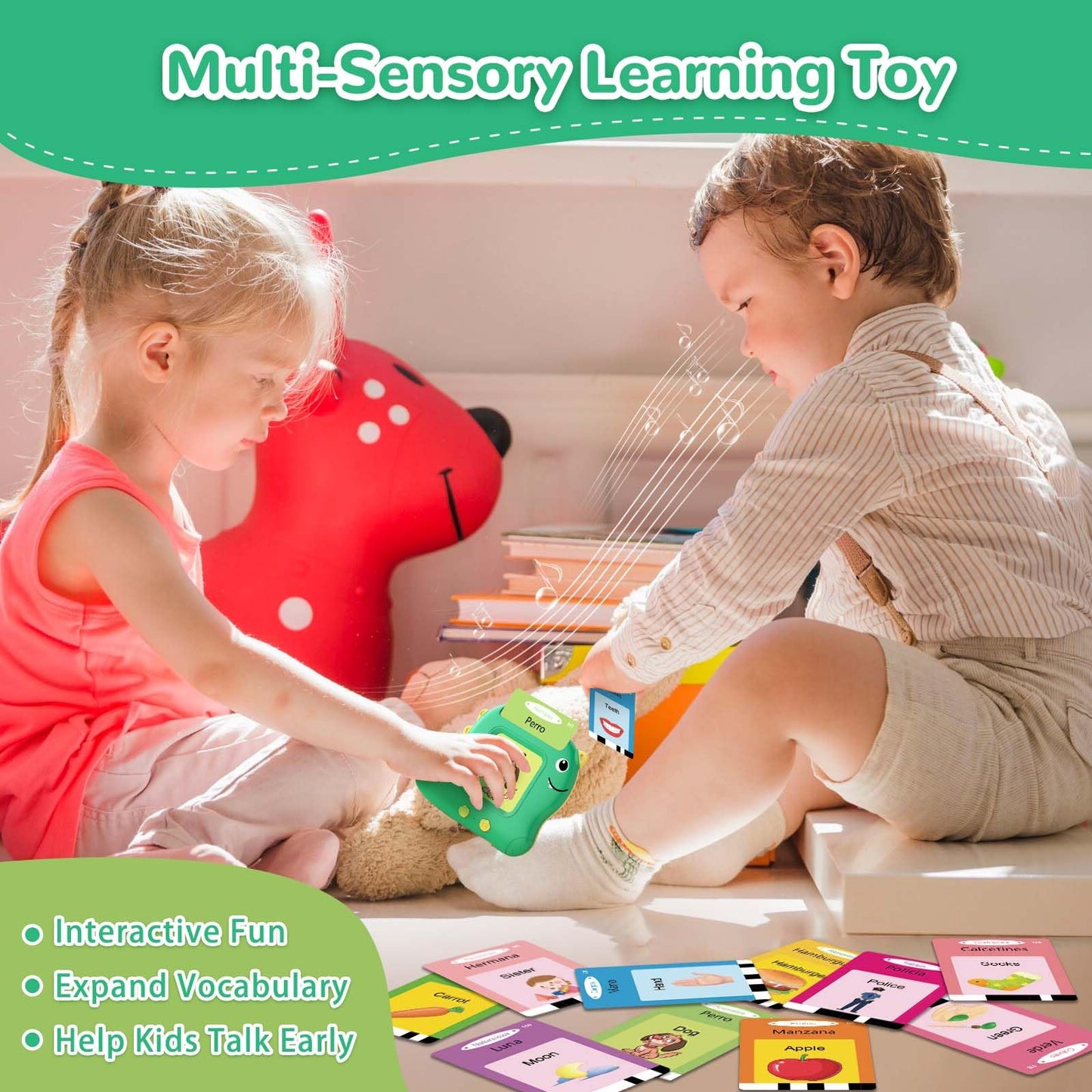 Toddler Toys Talking Flash Cards with 510 Sight Words, Montessori Learning Toys for Toddler 1-3 2-4, Autism Sensory Speech Therapy Toys for Boys Girls 2 3 4 5 6 Year Old Kids Gifts