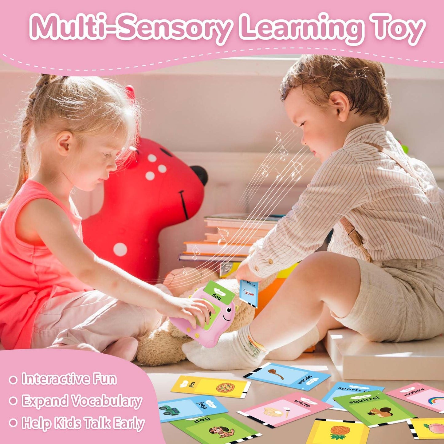 Toddler Toys Talking Flash Cards with 510 Sight Words, Montessori Learning Toys for Toddler 1-3 2-4, Autism Sensory Speech Therapy Toys for Boys Girls 2 3 4 5 6 Year Old Kids Gifts